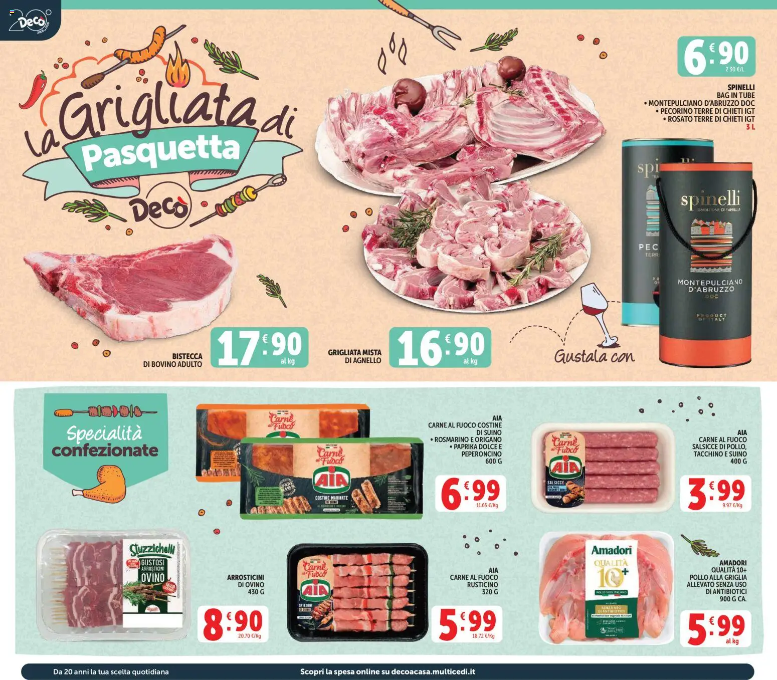 Volantino Decò del 27.03.2026 | Pagina: 10 | Prodotti: Bovino, Spiedini, Pecorino, Ovino