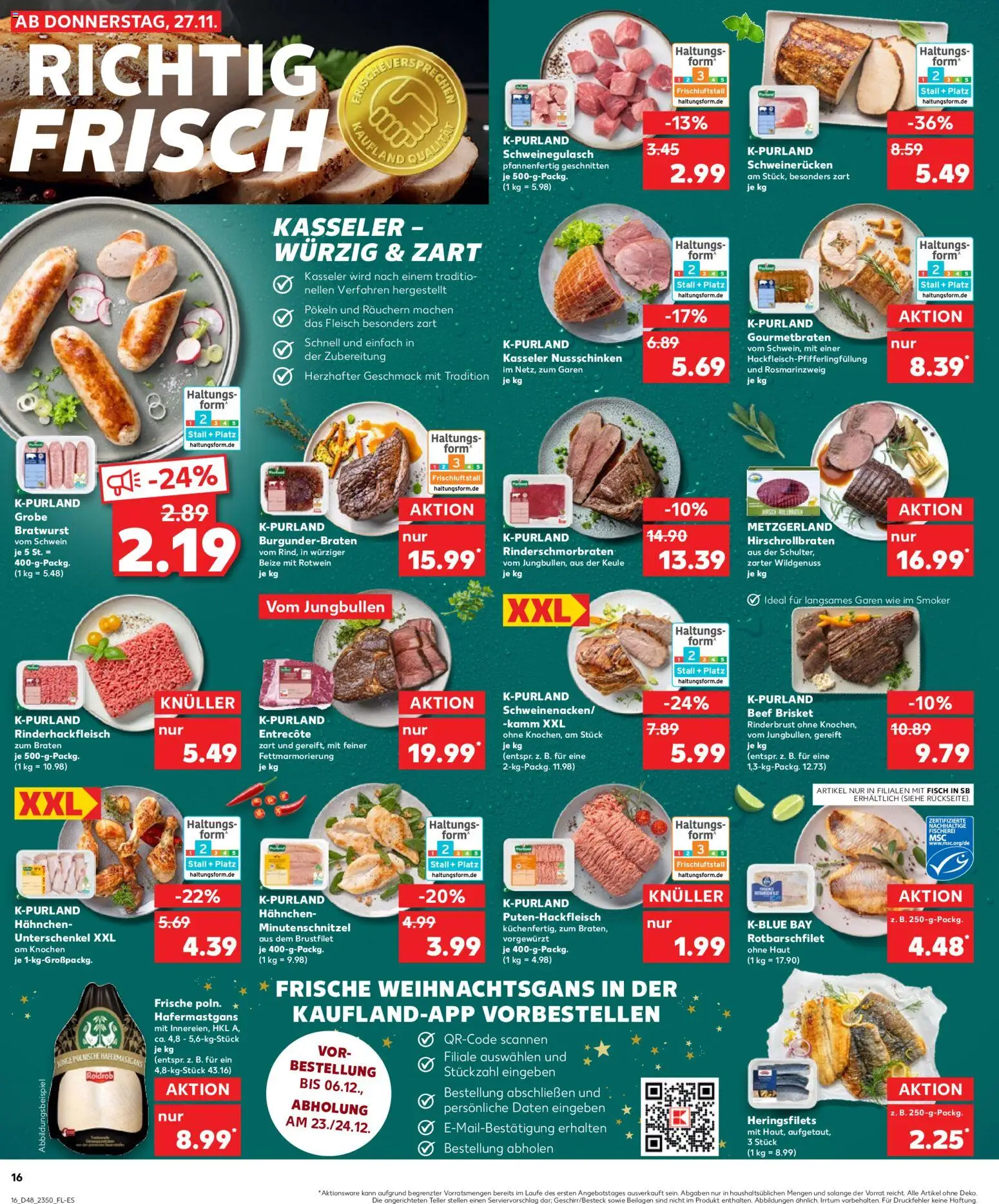 Kaufland prospekt Völklingen	 – gültig ab 27.11.2025 | Seite: 16 | Produkte: Hahnchen, Rotwein, Schweinerucken, Fleisch