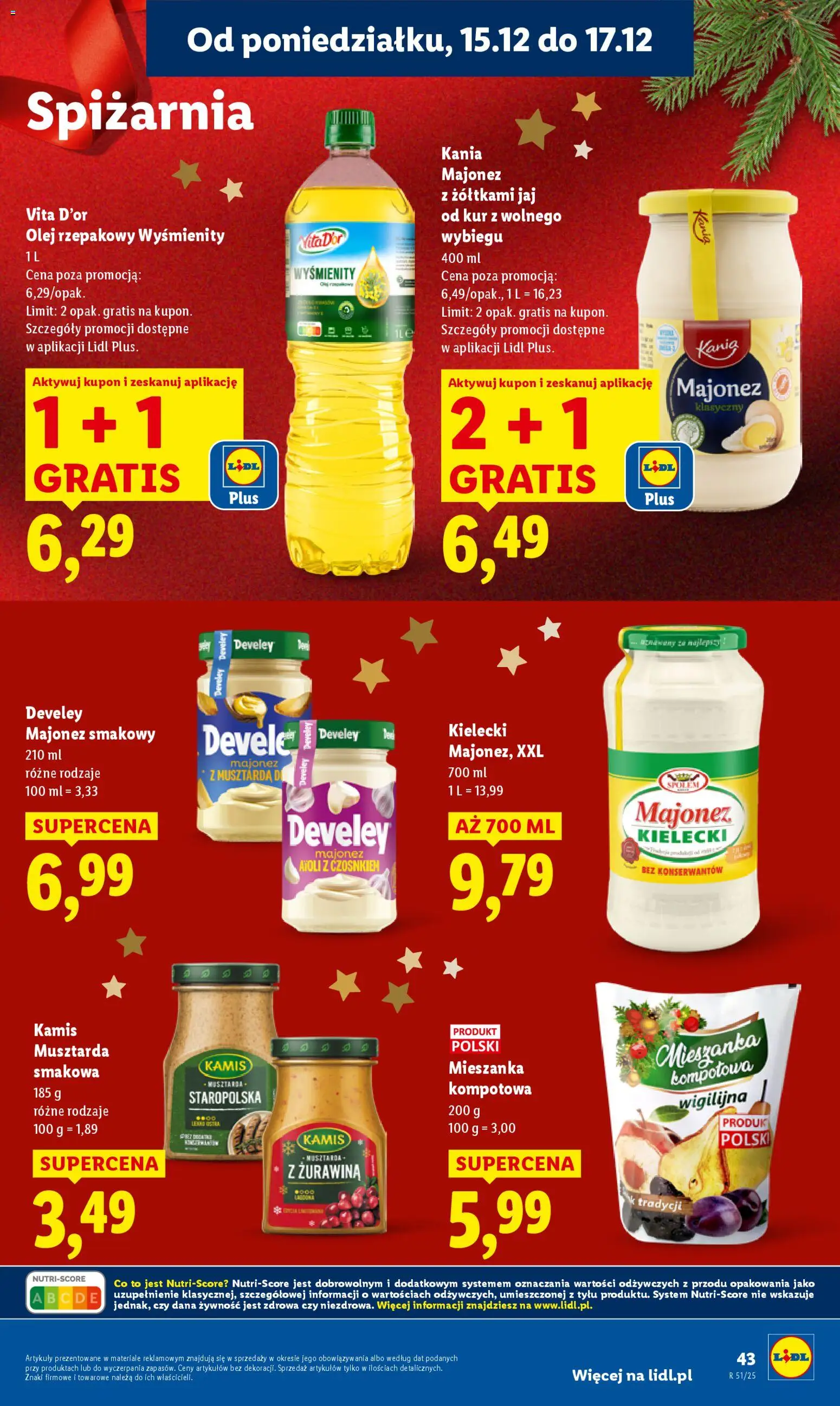 Lidl Gazetka od 15.12.2025 | Strona: 45 | Produkty: Olej rzepakowy, Żurawina, Olej, Majonez