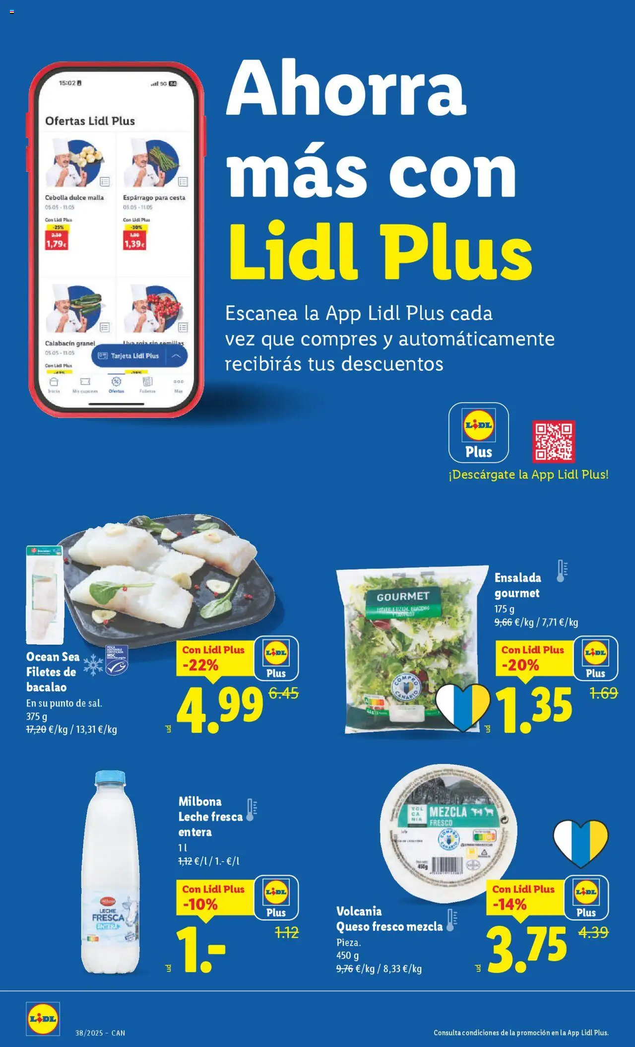 Lidl - Canarias  │ válido desde el 15.09.2025 | Página: 18 | Productos: Leche, Queso, Queso fresco, Παγωμένο τσάι