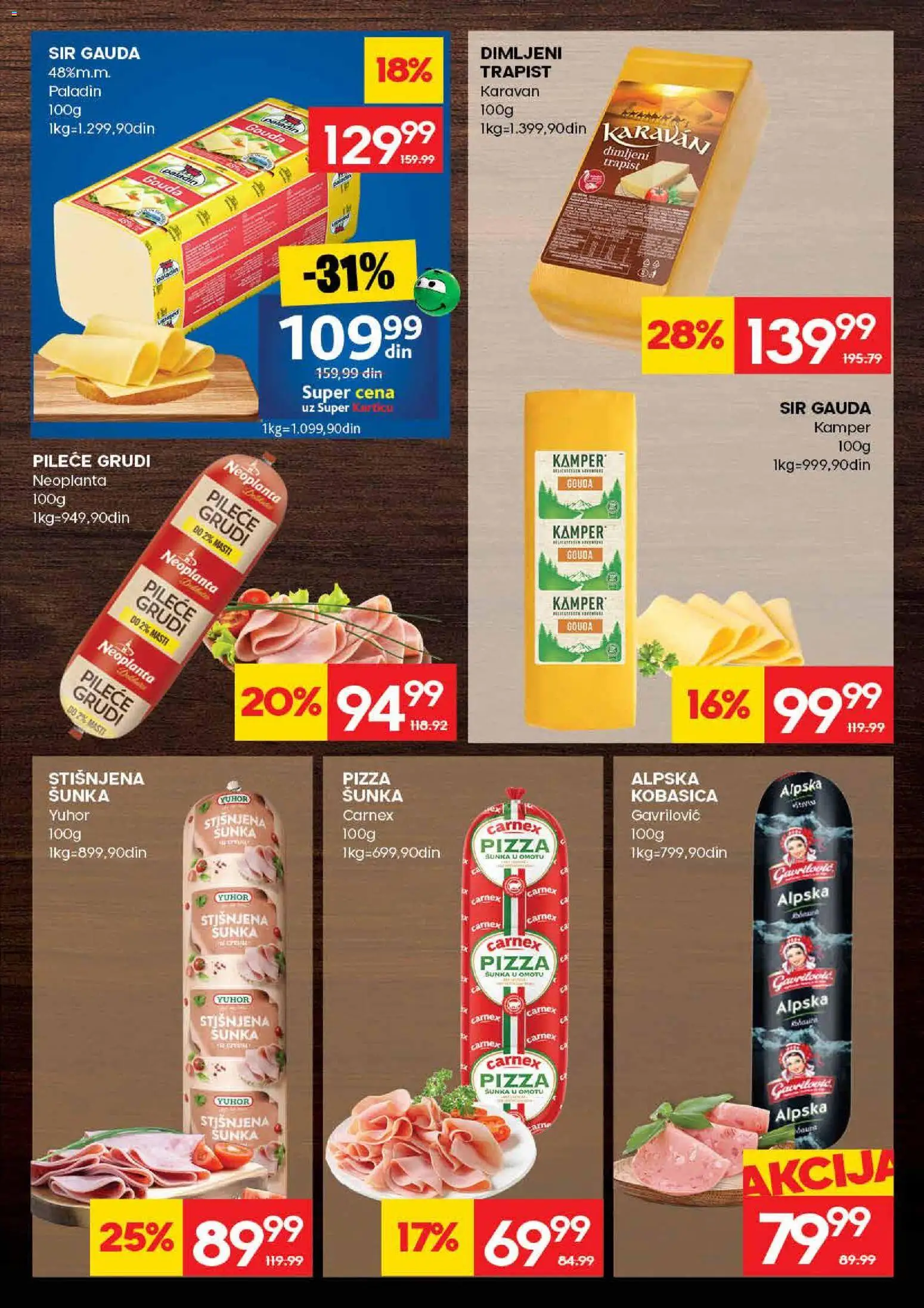 Idea katalog - važi od 30.04.2026 | Strana: 9 | Proizvode: Pileće grudi, Gouda, Sir, Šunka