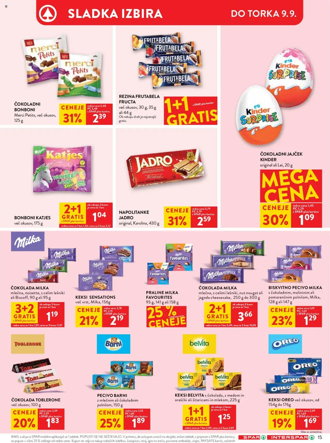 Spar katalog 36/25 │ velja od 03.09.2025 | Stran: 19 | Izdelki: Napolitanke, Keksi, Bonboni, Orescki