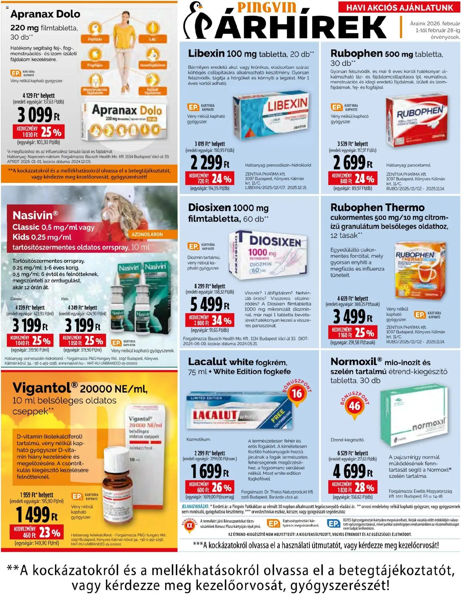 Pingvin Patika akciós ujság - amely érvényes a következő dátumtól: 01.02.2026 | Oldal: 18 | Termékek: Fogkefe, Cukor, Citrom