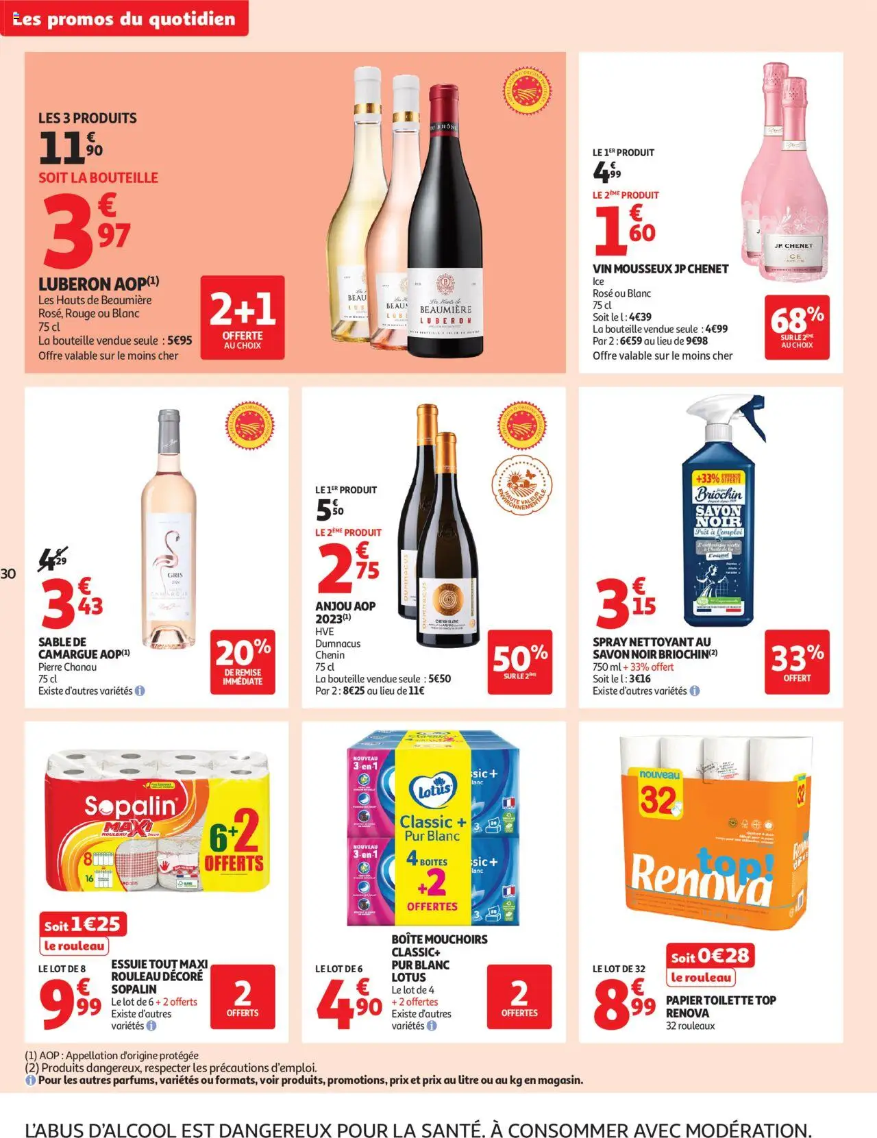  | Page: 30 | Produits: Papier toilette, Savon, Rouleau, Vin