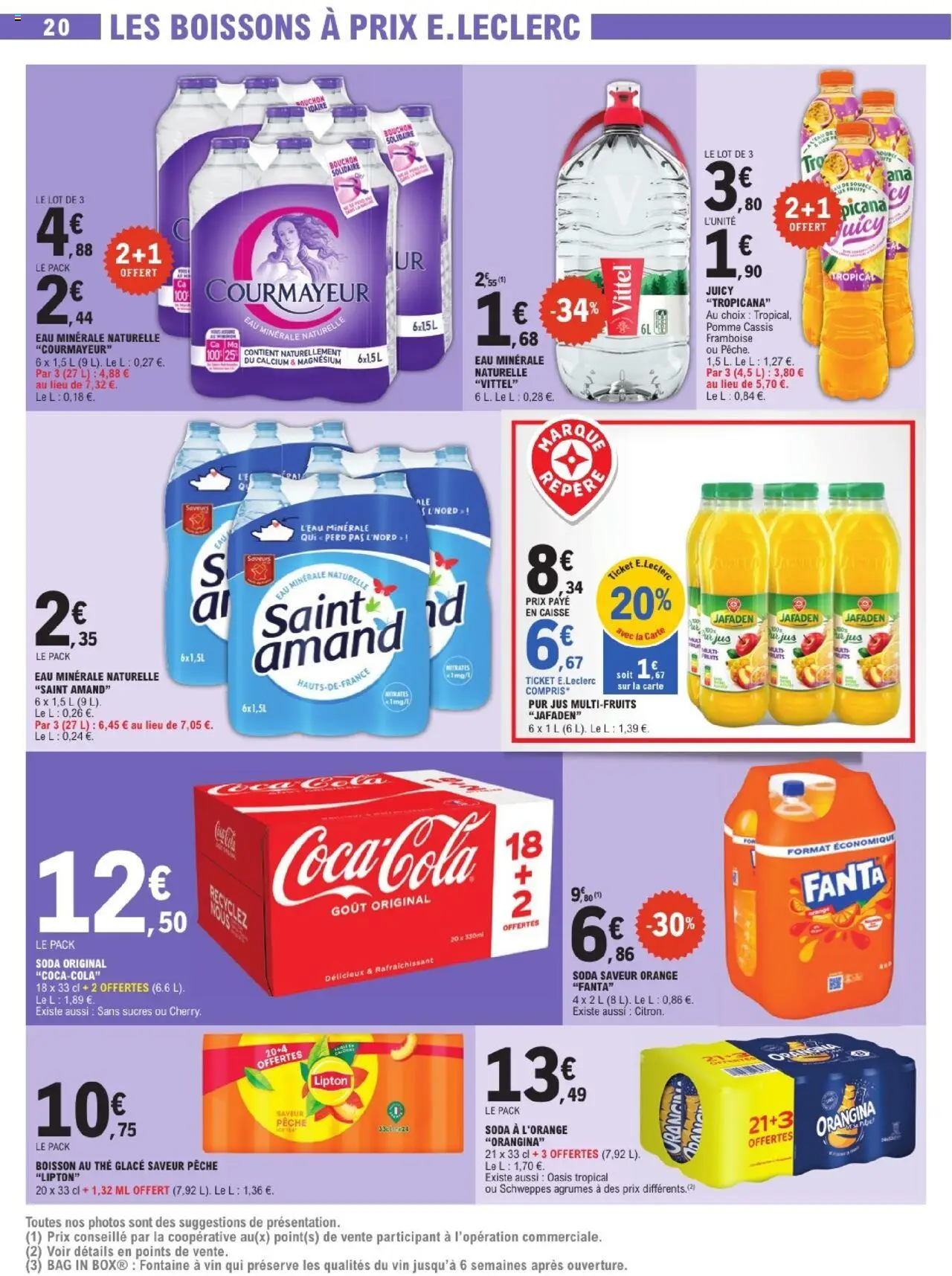 | Page: 20 | Produits: Framboise, Oasis tropical, Vittel, Thé glacé