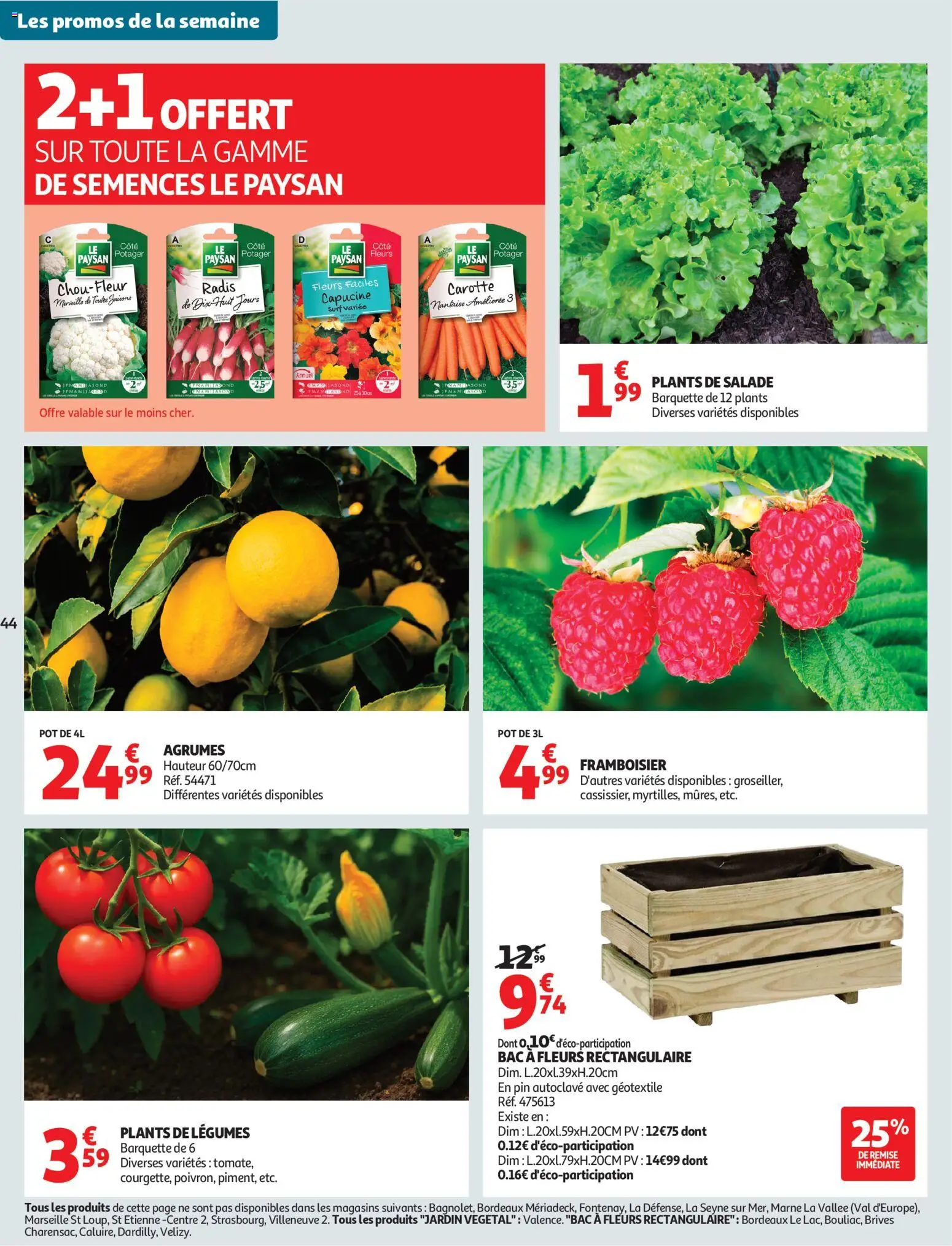 {H1} | Page: 44 | Produits: Salade, Radis, Géotextile, Carotte