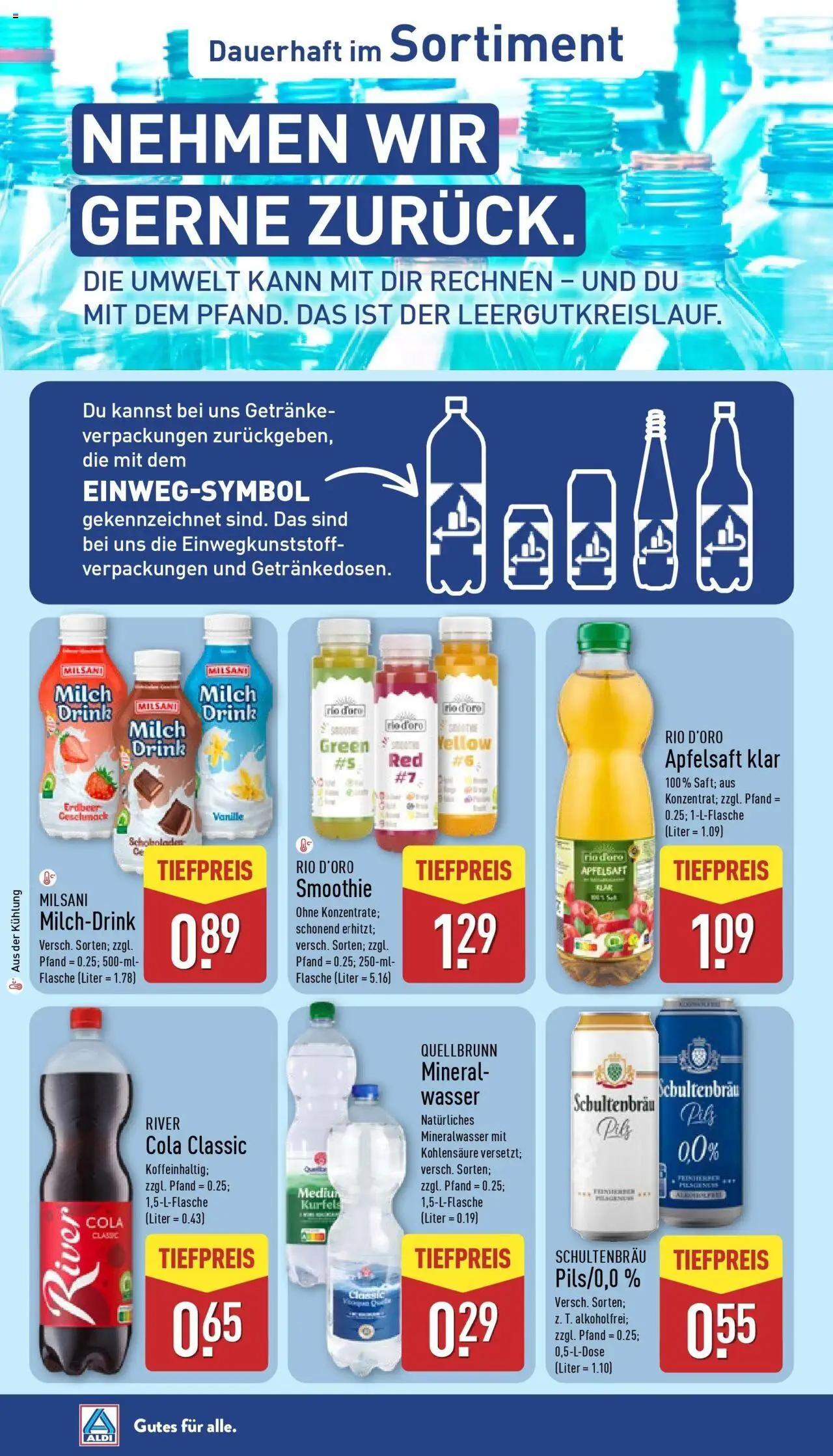 Aldi - ALDI Nord: Wochenangebote – gültig ab 14.09.2025 | Seite: 34 | Produkte: Cola, Apfelsaft, Mineralwasser, Wasser
