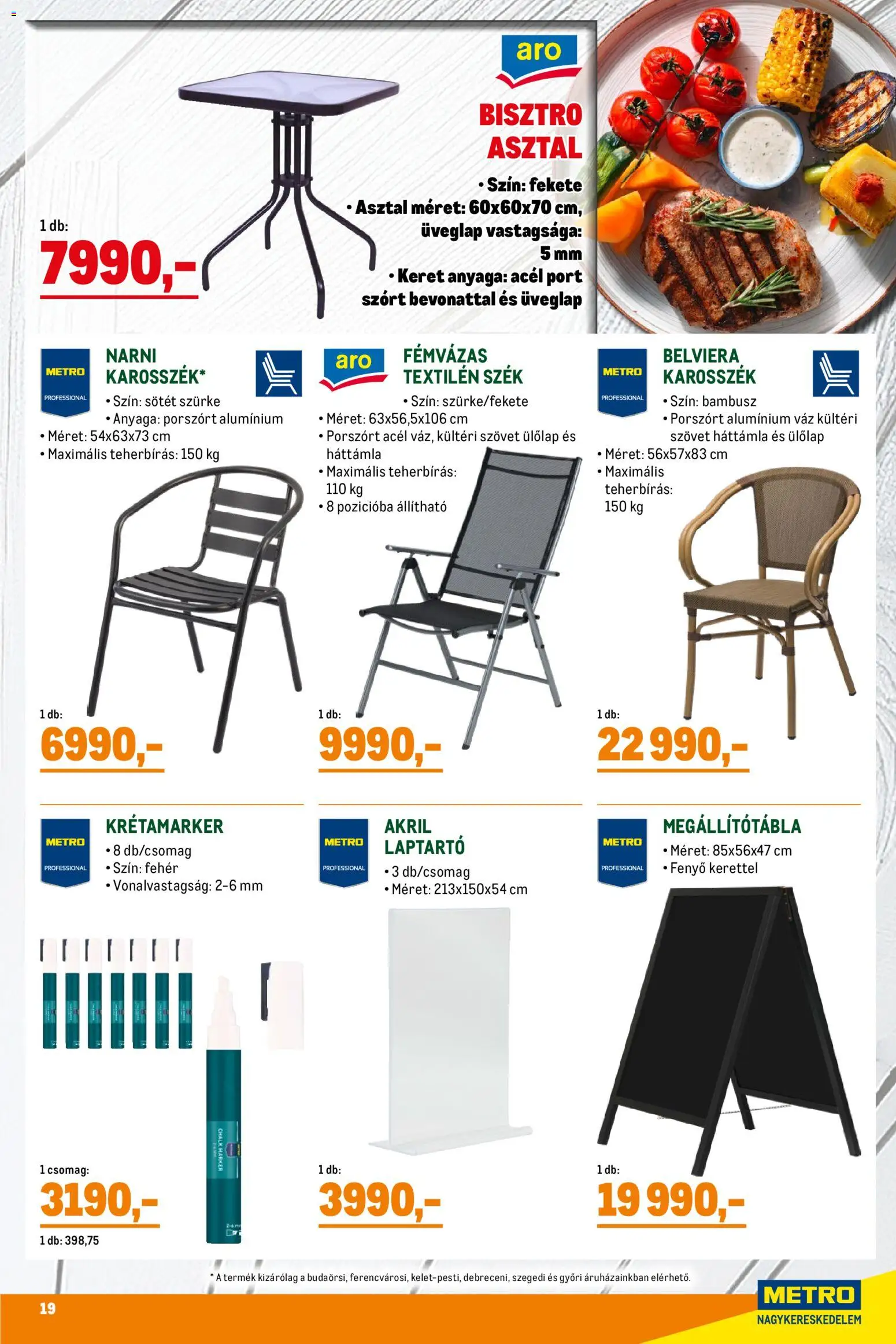 Metro akciós ujság - amely érvényes a következő dátumtól: 02.05.2026 | Oldal: 19 | Termékek: Asztal, Szék