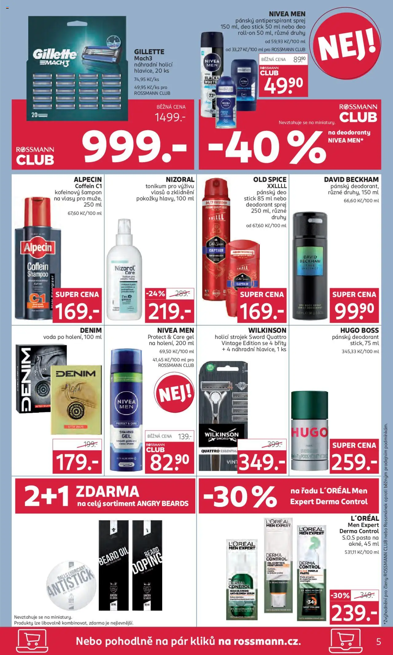 Rossmann leták od 08.10.2025 | Strana: 5 | Produkty: Voda, Tonic, Gillette Mach3, Body