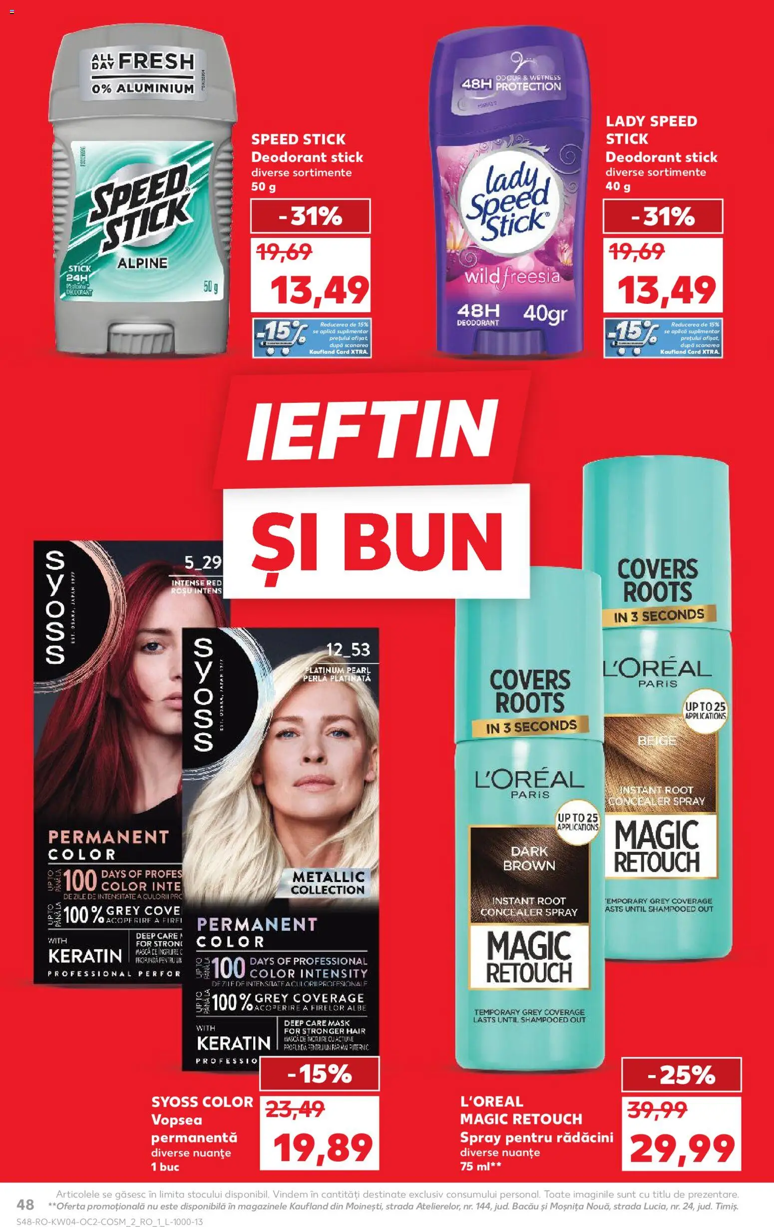 Noul catalog Kaufland – valabil de la 21.01.2026 | Pagină: 48 | Produse: Vopsea, Concealer, Deodorant