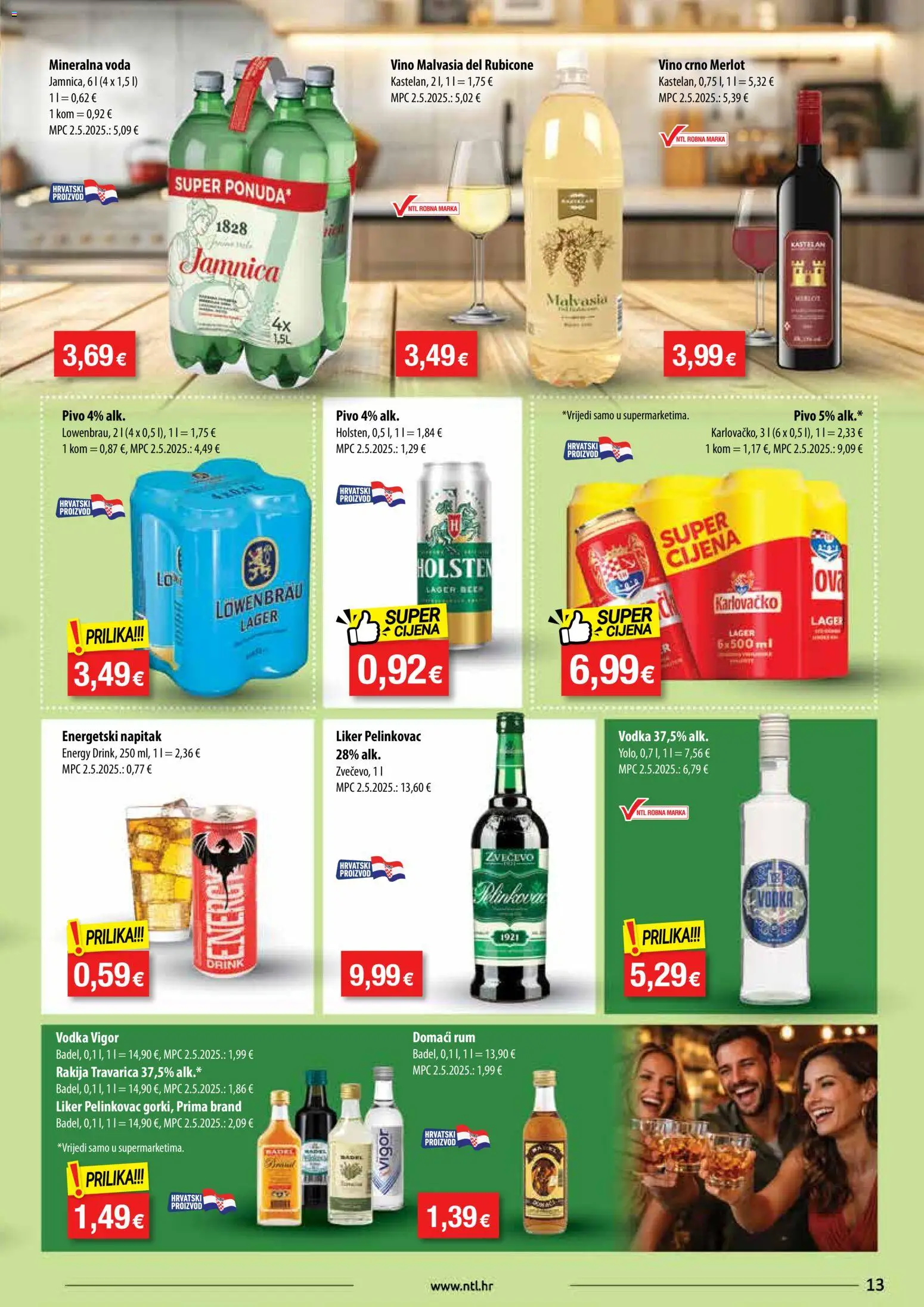 NTL katalog | vrijedi od 28.01.2026 | Stranica: 13 | Proizvodi: Pelinkovac, Travarica, Karlovačko, Vino