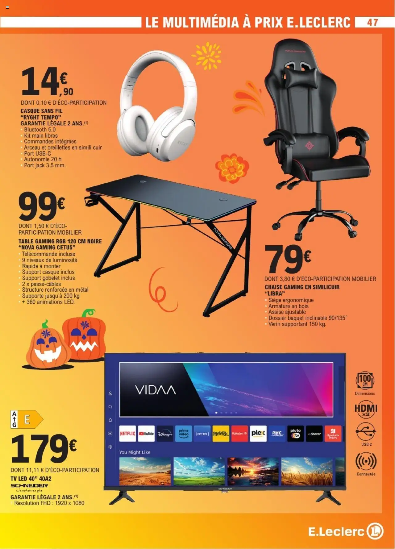 {H1} | Page: 47 | Produits: USB, TV led, Chaise, Télécommande