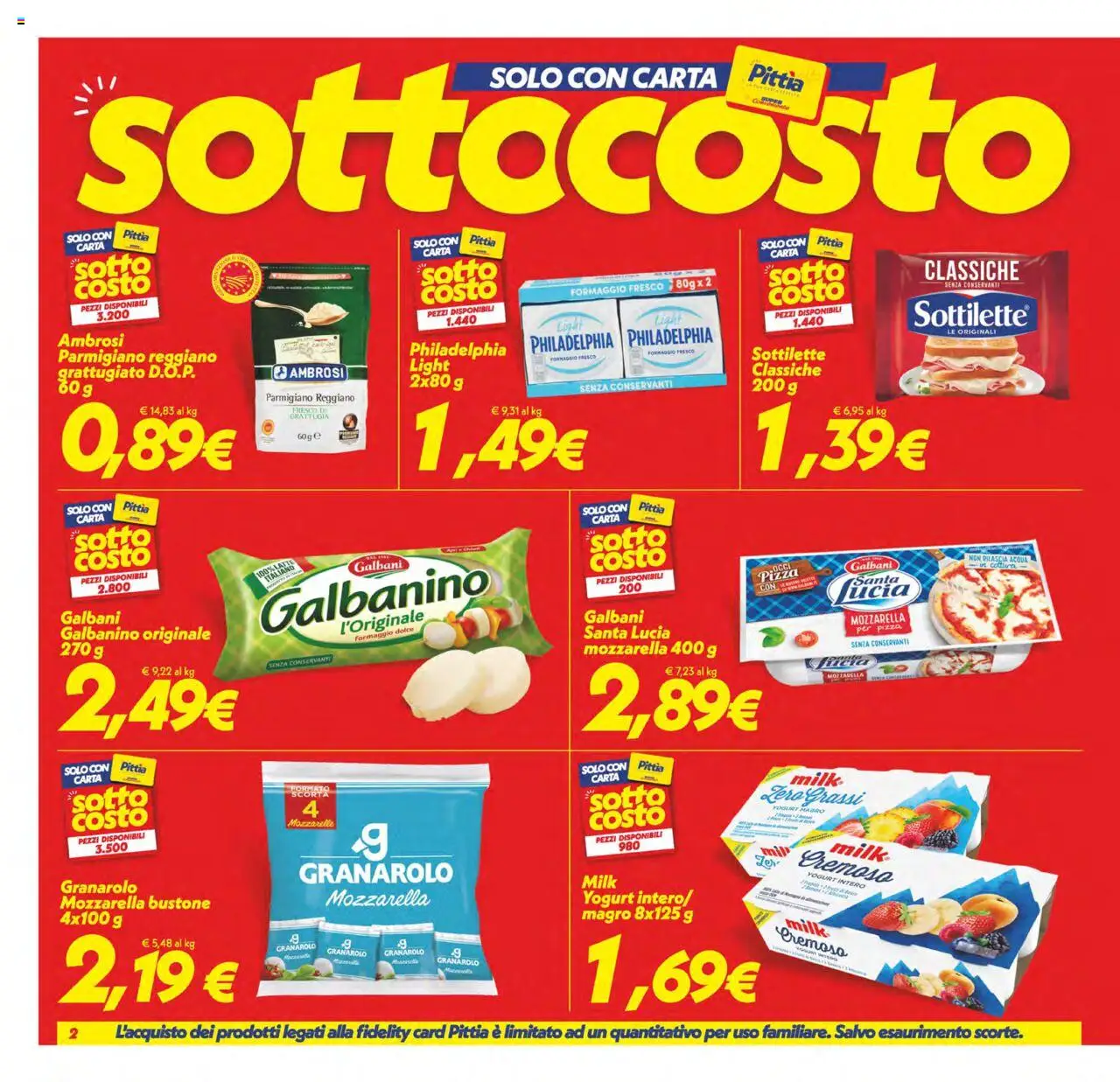 Volantino SuperConveniente del 24.07.2025 | Pagina: 2 | Prodotti: Yogurt, Formaggio, Parmigiano reggiano, Parmigiano