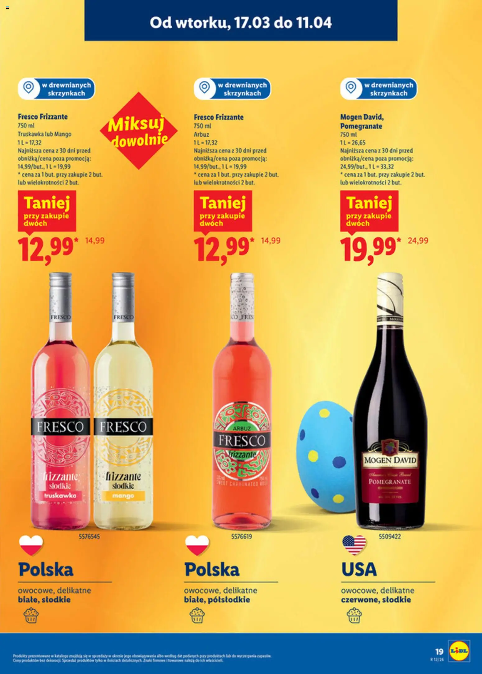 Lidl Katalog alkoholi mocnych i win od 17.03.2026 | Strona: 20 | Produkty: Mango, Arbuz, Fresco