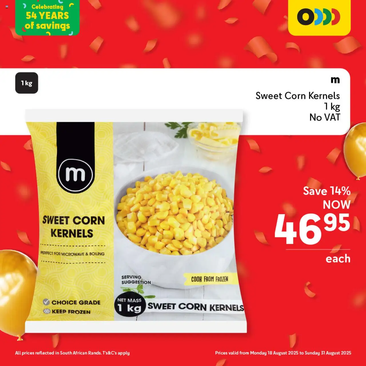 Makro After Party Frozen Food │ valid from 18.08.2025 | Page: 5 | Products: Corn, Microwave