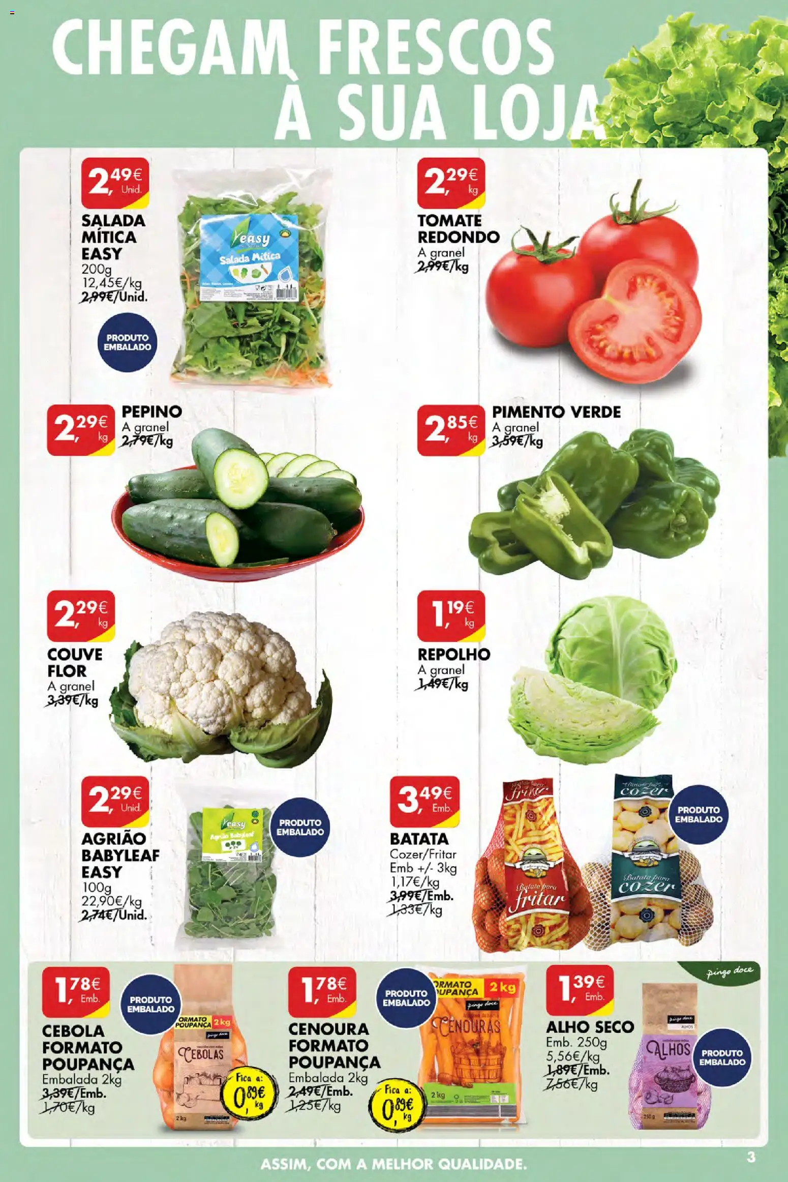 Pingo Doce Poupe Esta Semana Açores │ válido de 13.11.2025 | Página: 3 | Produtos: Cebola, Agrião, Cenoura, Salada
