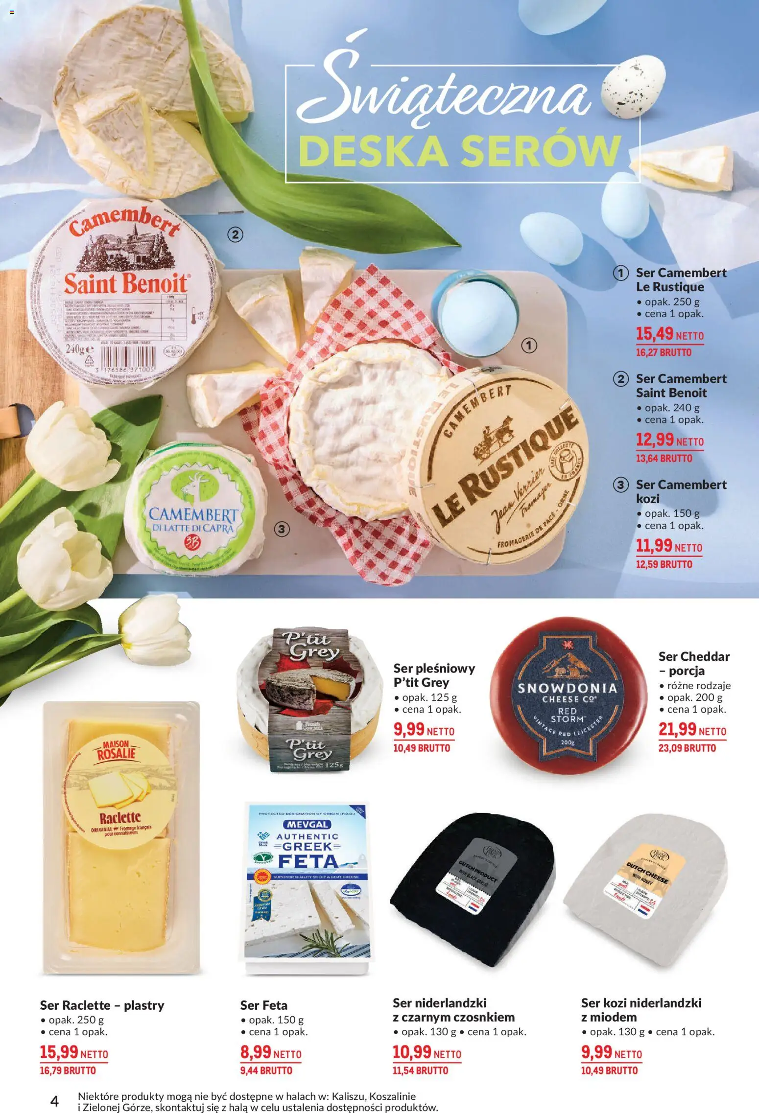 Makro gazetka - Delikatesy Wielkanoc od 17.03.2026 | Strona: 4 | Produkty: Ser kozi, Deska serów, Ser feta, Ser cheddar