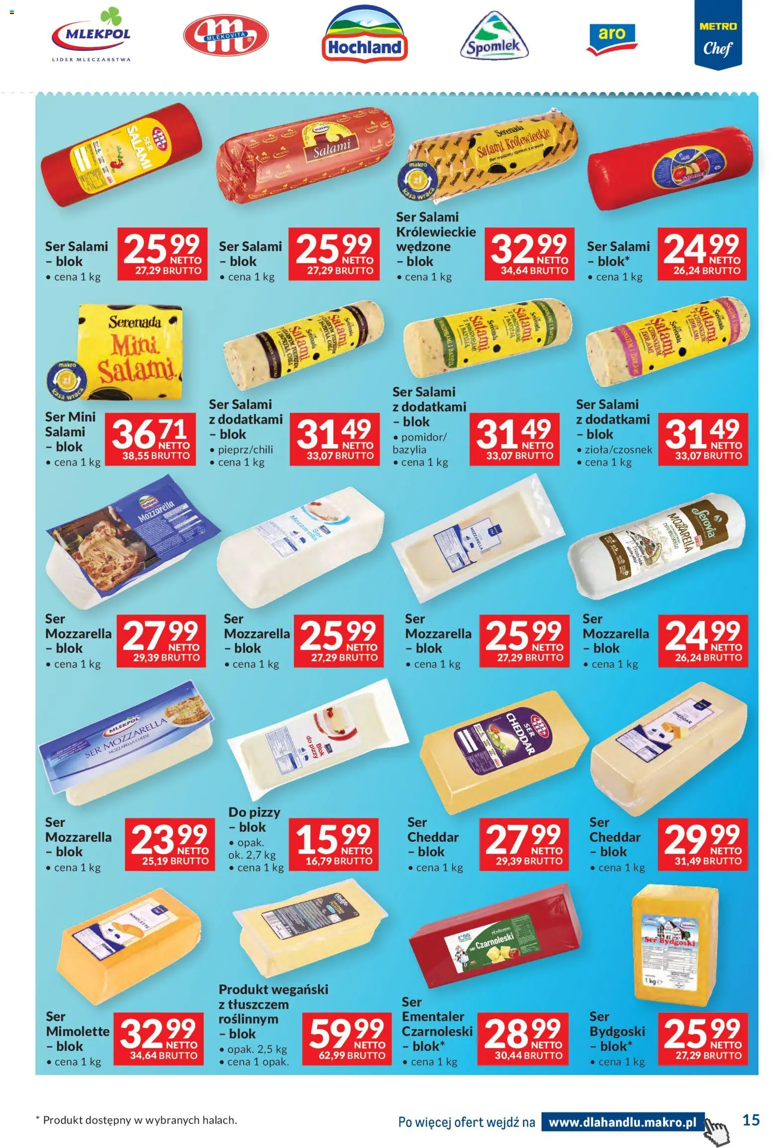 Makro Gazetka - Dystrybucja do sklepów od 11.11.2025 | Strona: 15 | Produkty: Mozzarella do pizzy, Papryka, Bazylia, Mozzarella