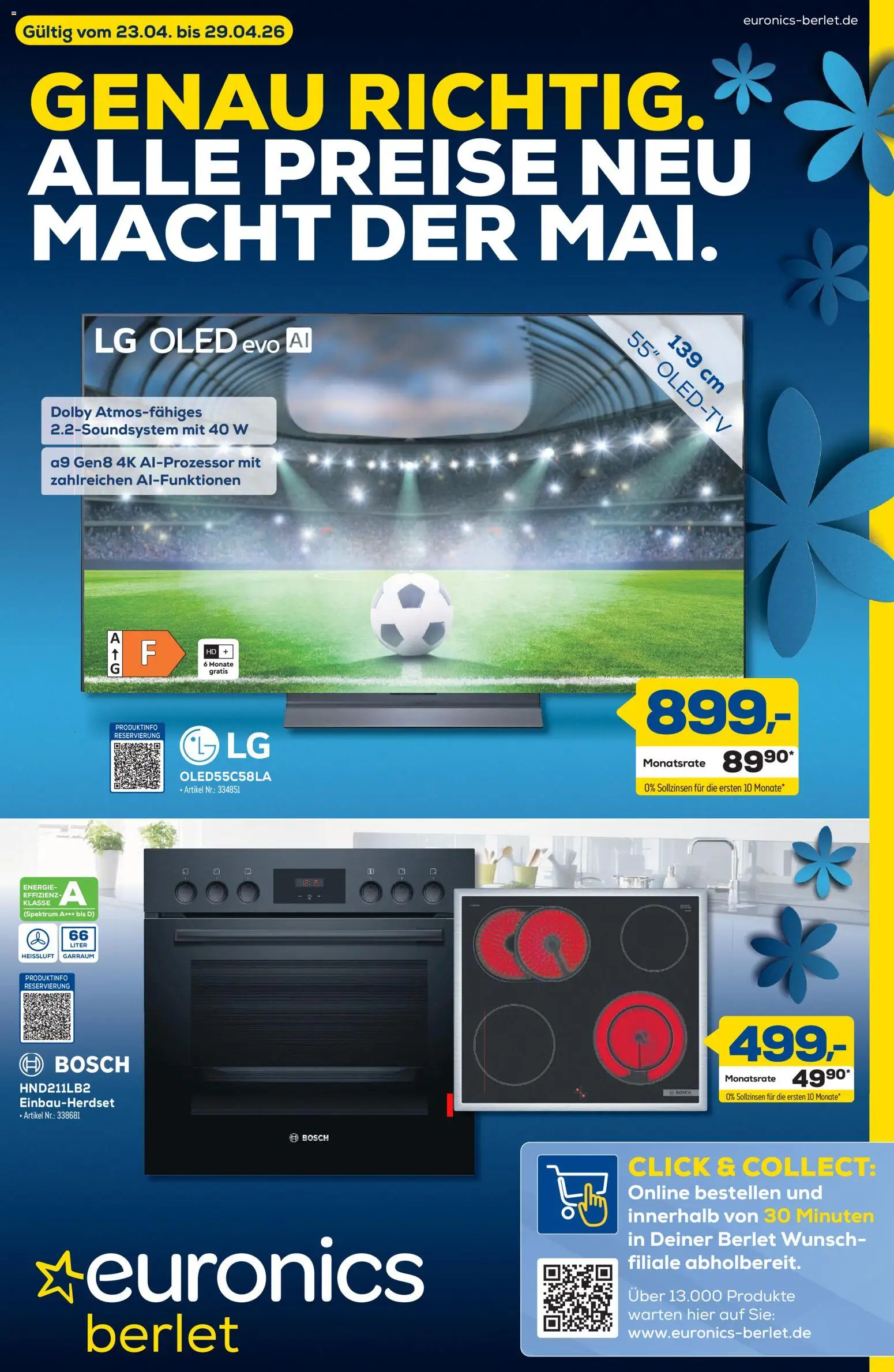 Euronics Prospekt Berlet – gültig ab 23.04.2026 | Seite: 1 | Produkte: Bosch, LG