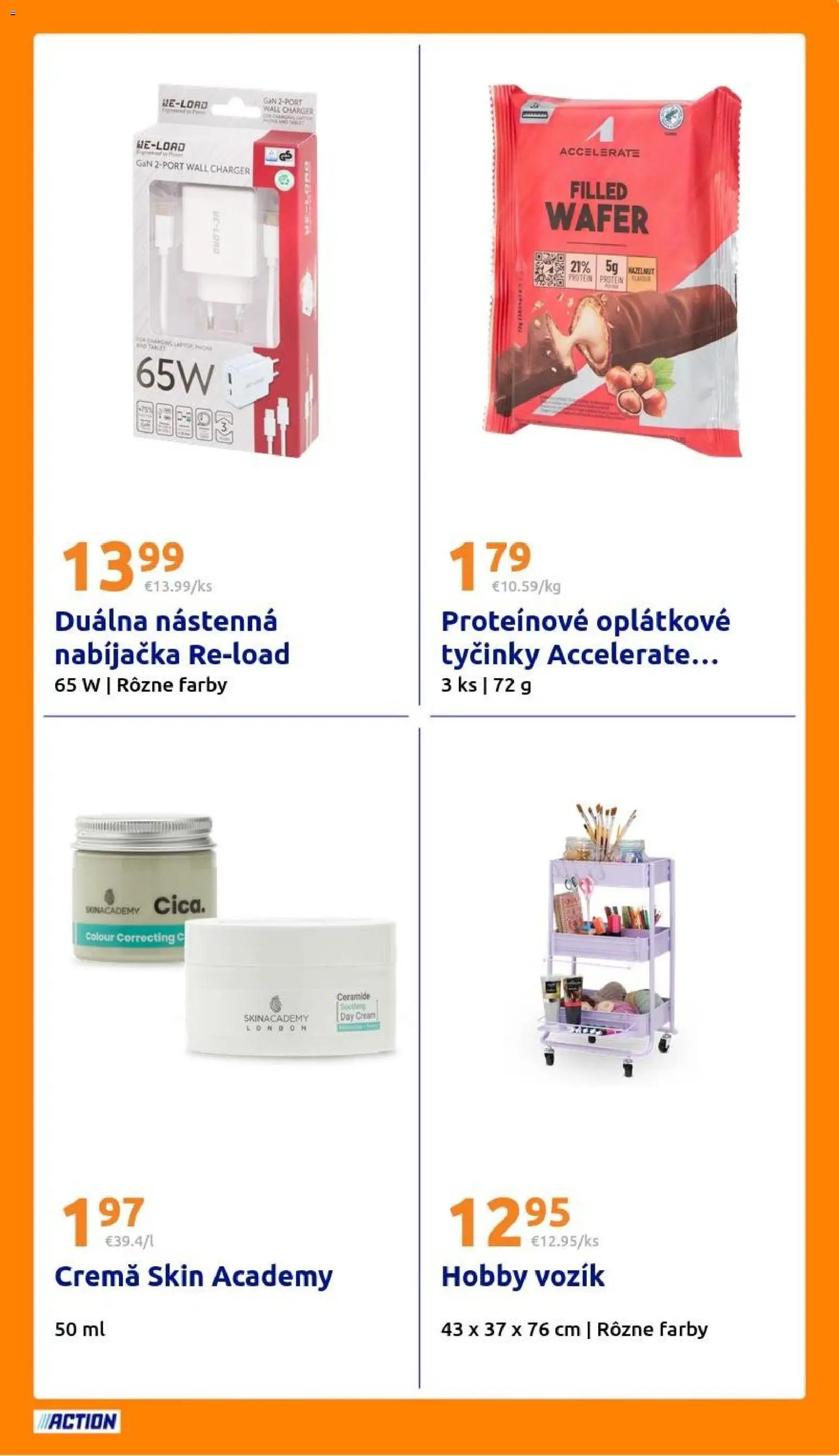 Nové Action akcie – leták je platný od 18.02.2026 | Strana: 23 | Produkty: Nabíjačka, Protein