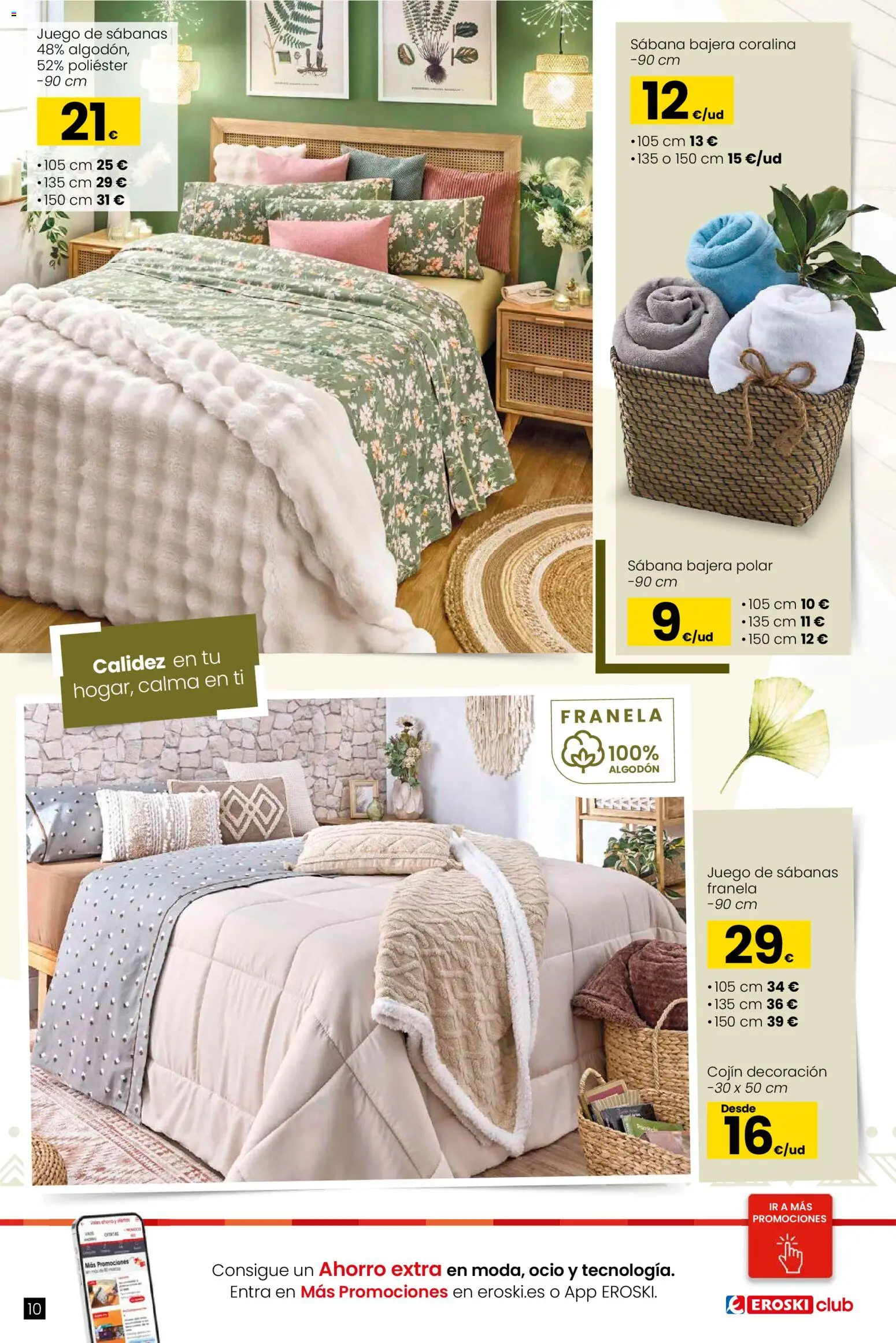 Eroski - Qué a gusto │ válido desde el 07.01.2026 | Página: 10 | Productos: Juego de sábanas, Cojín