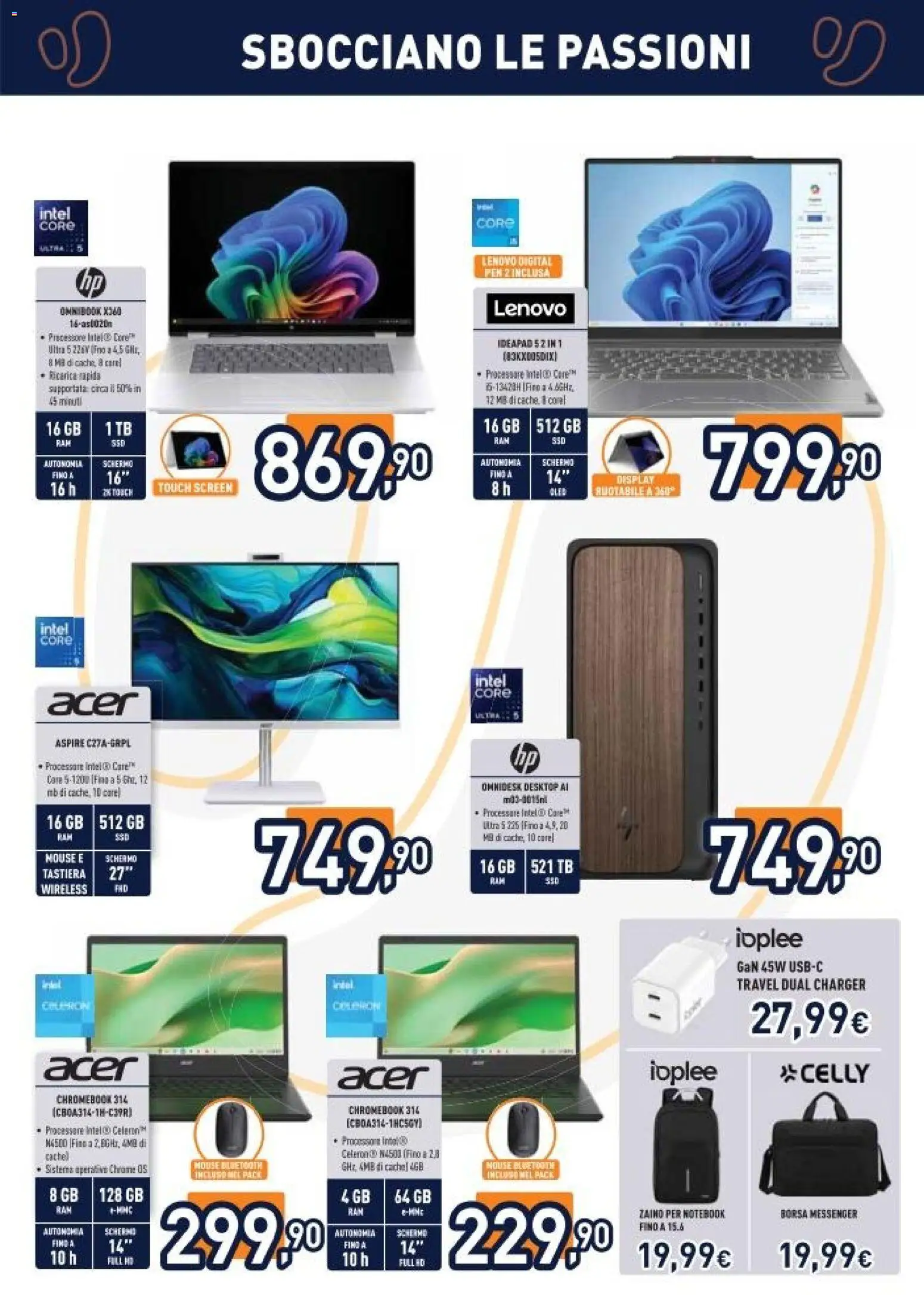 Volantino Unieuro del 03.04.2026 | Pagina: 34 | Prodotti: Notebook, Zaino, Tastiera, Borsa