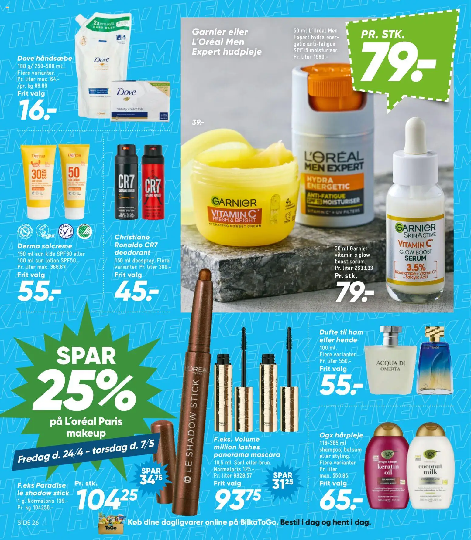 Bilka tilbudsavis – gyldig fra 24.04.2026 | Side: 44 | Produkter: Mascara, Shampoo, Balsam, Deodorant