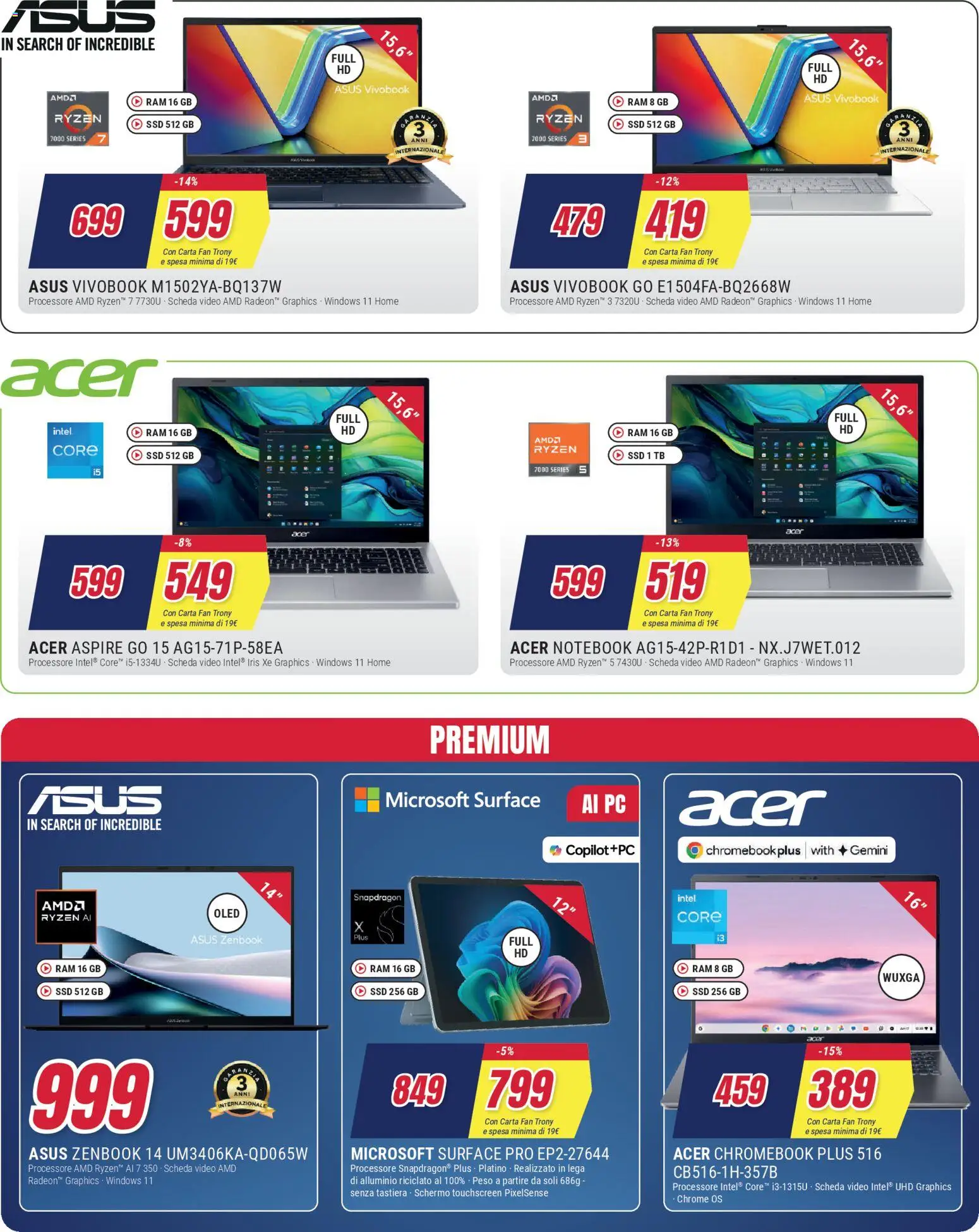 Volantino Trony del 27.12.2025 | Pagina: 11 | Prodotti: Schermo, PC, Tastiera, Alluminio