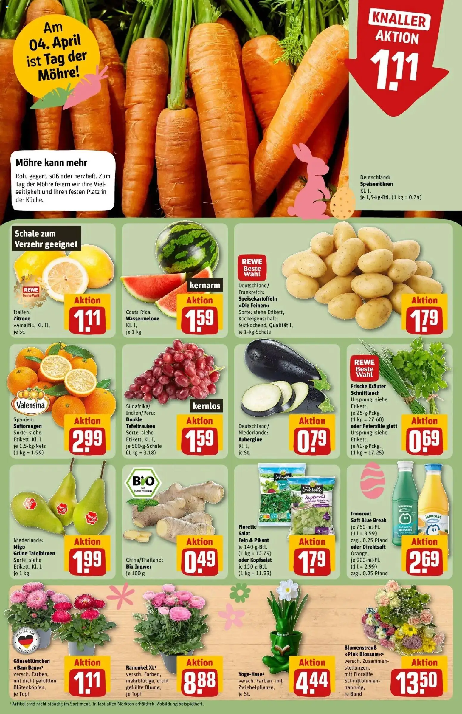 Rewe Prospekt Linsengericht / Altenhaßlau	 – gültig ab 30.03.2026 | Seite: 14 | Produkte: Valensina, Zitrone, Wassermelone, Saft