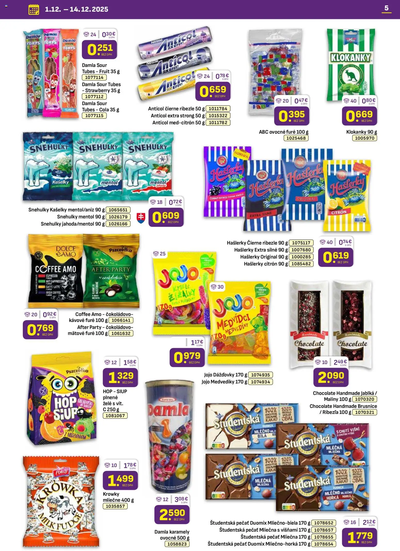 Nové Libex akcie – leták je platný od 01.12.2025 | Strana: 5 | Produkty: Ríbezle, Jablká, Študentská pečať, Maliny