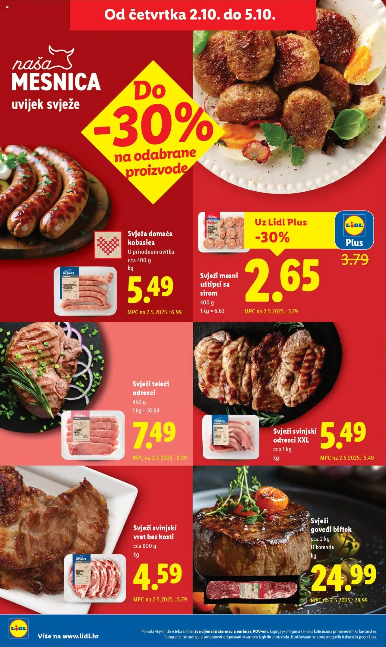 Lidl katalog | vrijedi od 29.09.2025 | Stranica: 62 | Proizvodi: Svinjski vrat, Kobasica