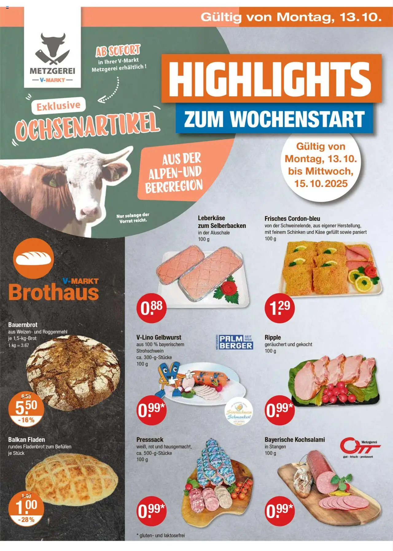V-Markt - Hallertau / Oberpfalz – gültig ab 09.10.2025 | Seite: 18 | Produkte: Käse, Schinken, Leberkase