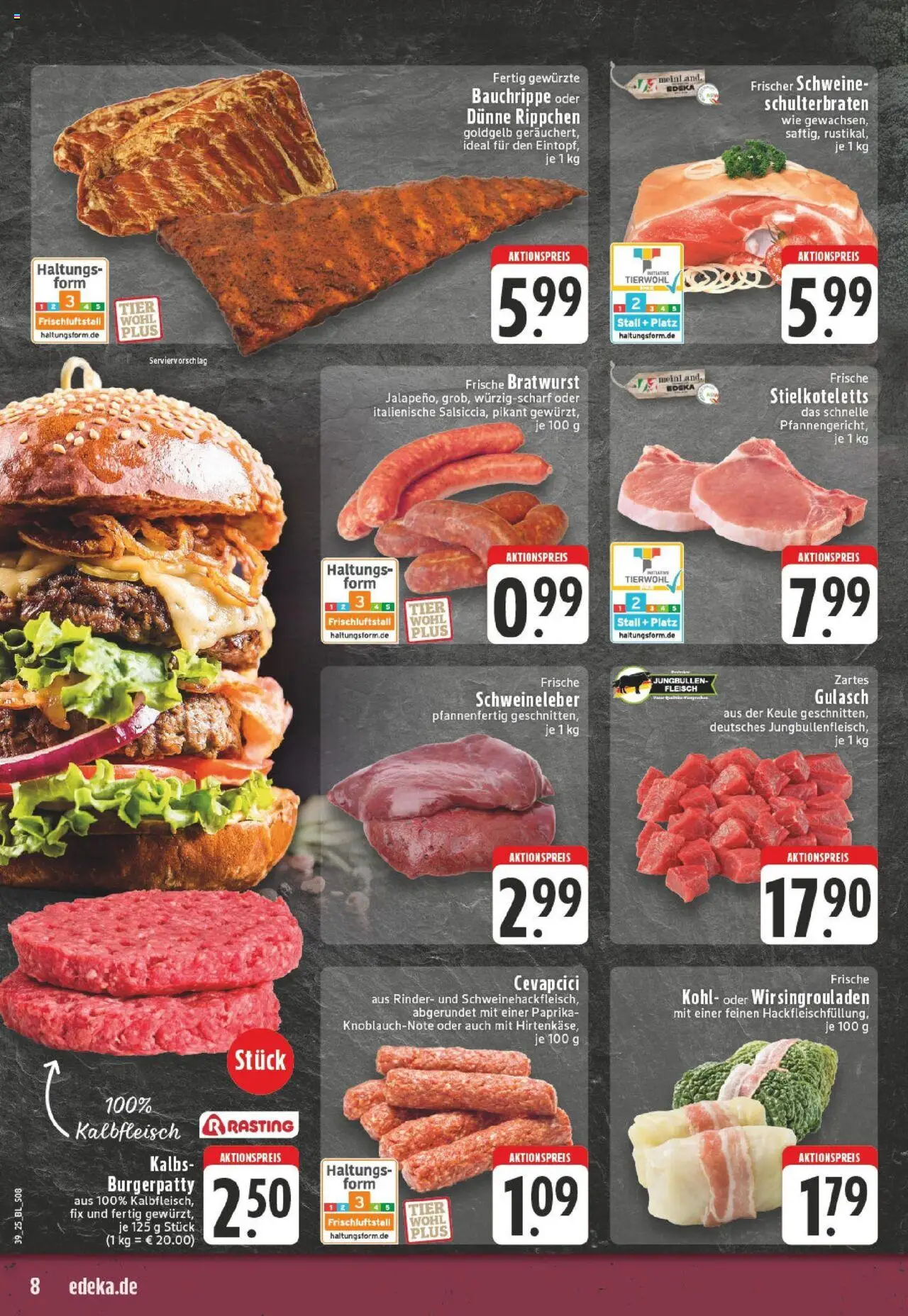HIT - Mecklenburg-Vorpommern – gültig ab 22.09.2025 | Seite: 8 | Produkte: Bratwurst, Paprika, Gulasch, Fleisch