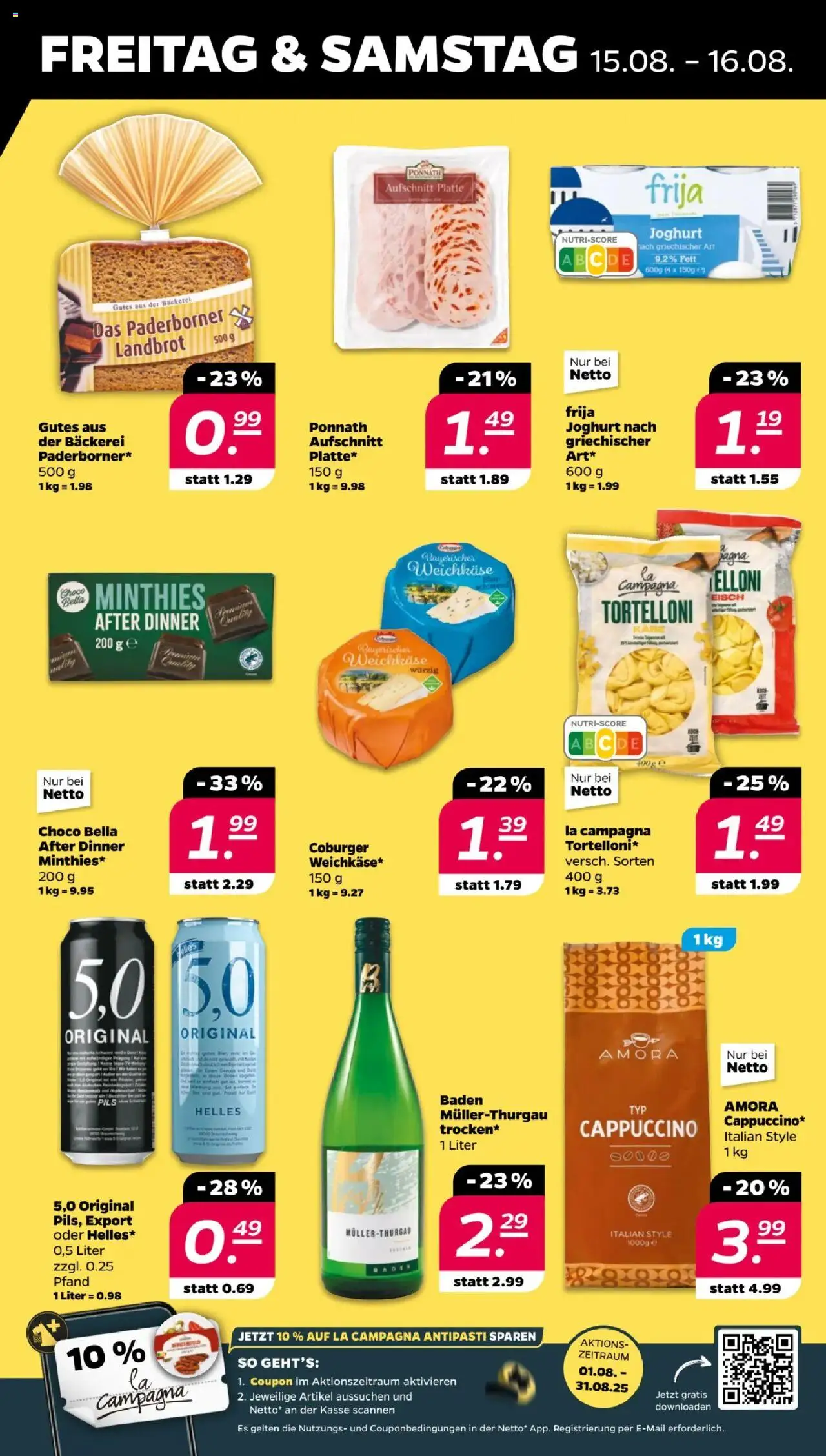 Netto Prospekt 	 - gültig ab dem 11.08.2025 | Seite: 29 | Produkte: Bäckerei, Joghurt, Pils