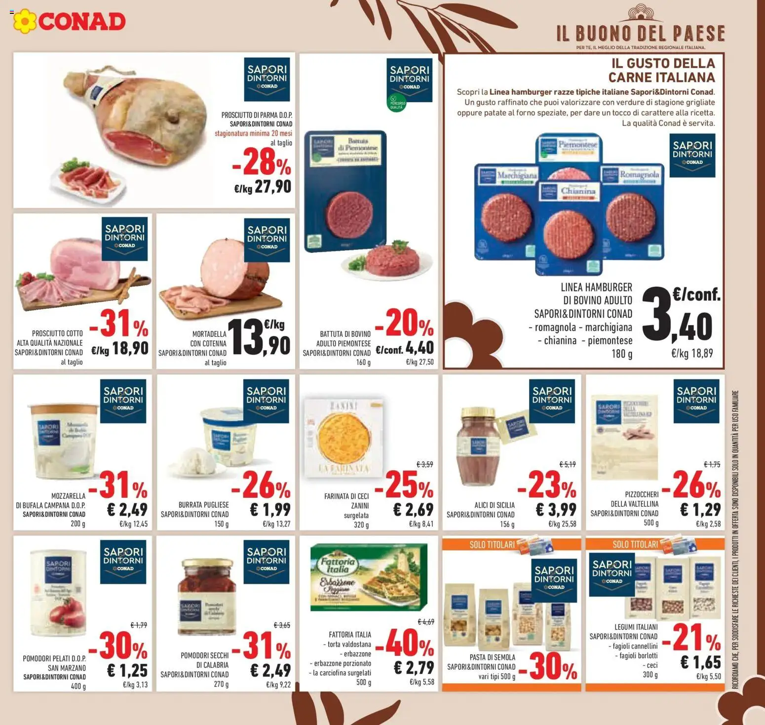 Volantino Conad del 29.01.2026 | Pagina: 15 | Prodotti: Legumi, Prosciutto di Parma, Cannellini, Burrata