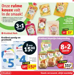Kruidvat knijpzakjes, maïspuffs, snacks en pap, 4 x 6+m bio appel/perzik/mango knijpzakje 90 gram - Voorbeeld van een folder van Kruidvat, geldig van 16.12.2025 | Pagina: 57