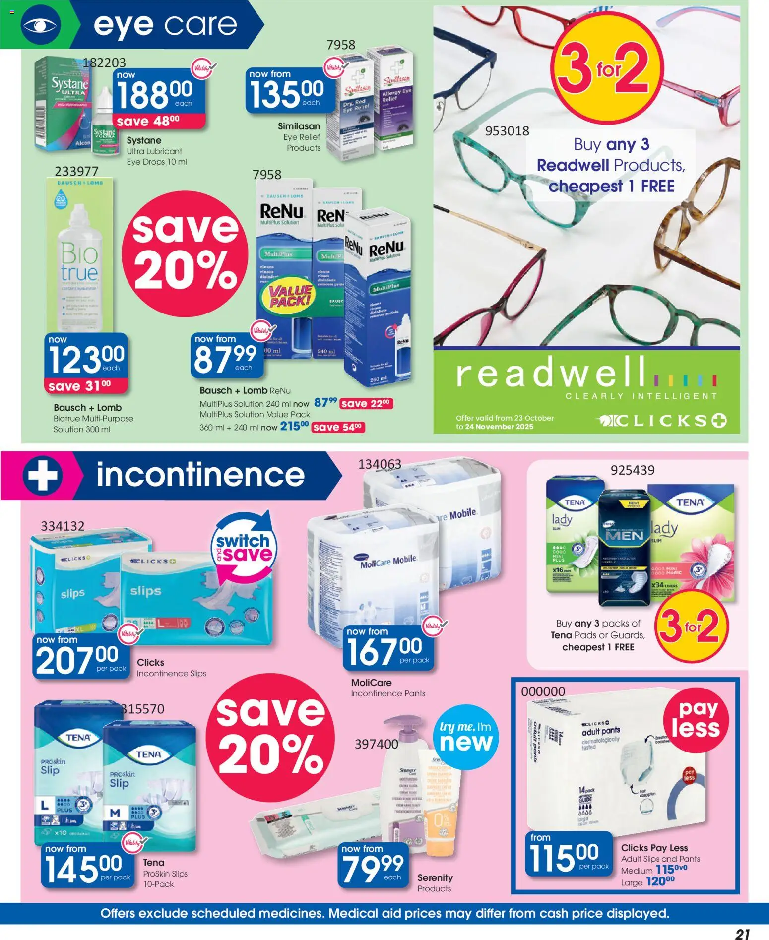 New Clicks catalogue – valid from 23.10.2025 | Page: 21 | Products: Pants, Pads, Switch
