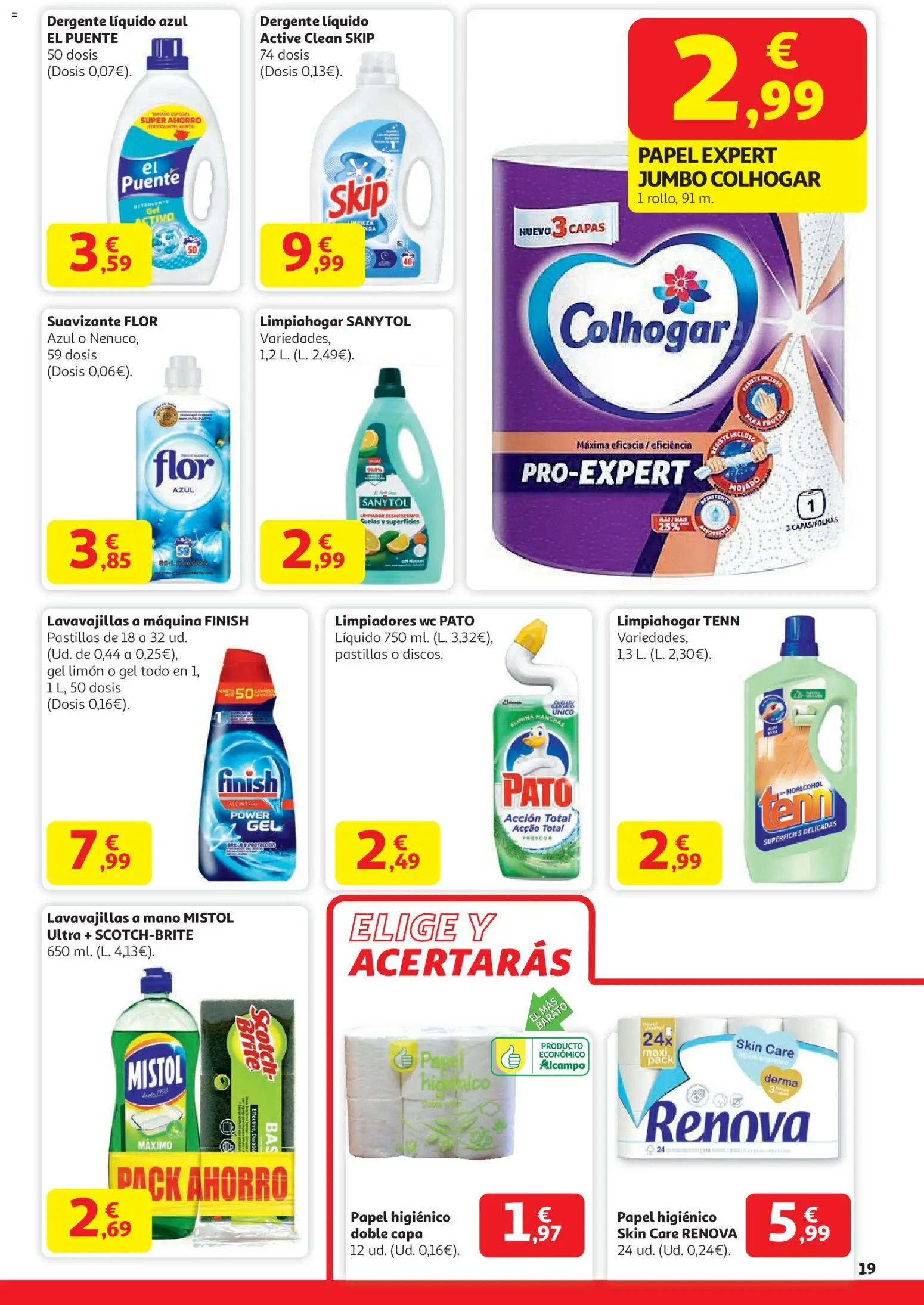 Alcampo -HG Nacional │ válido desde el 29.12.2025 | Página: 19 | Productos: Detergente, Papel higienico, Suavizante, Lavavajillas