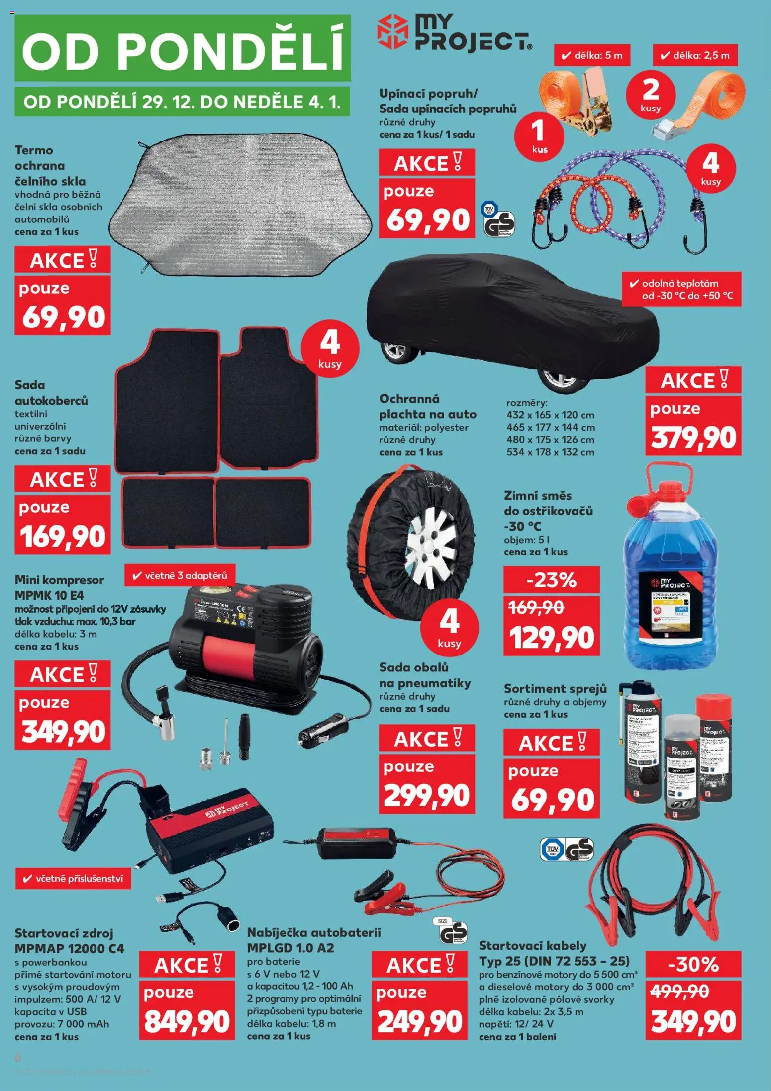 Kaufland leták - Liberec od 27.12.2025 | Strana: 6 | Produkty: Plachta na auto, Směs do ostřikovačů, Baterie, Barvy