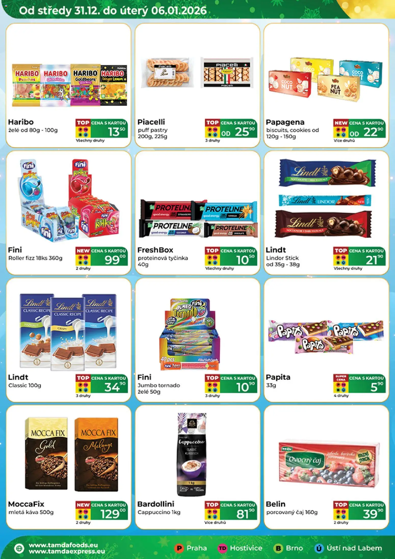 Tamda Foods leták od 31.12.2025 | Strana: 2 | Produkty: Lindt, Haribo, Proteinová tyčinka, Lindt lindor