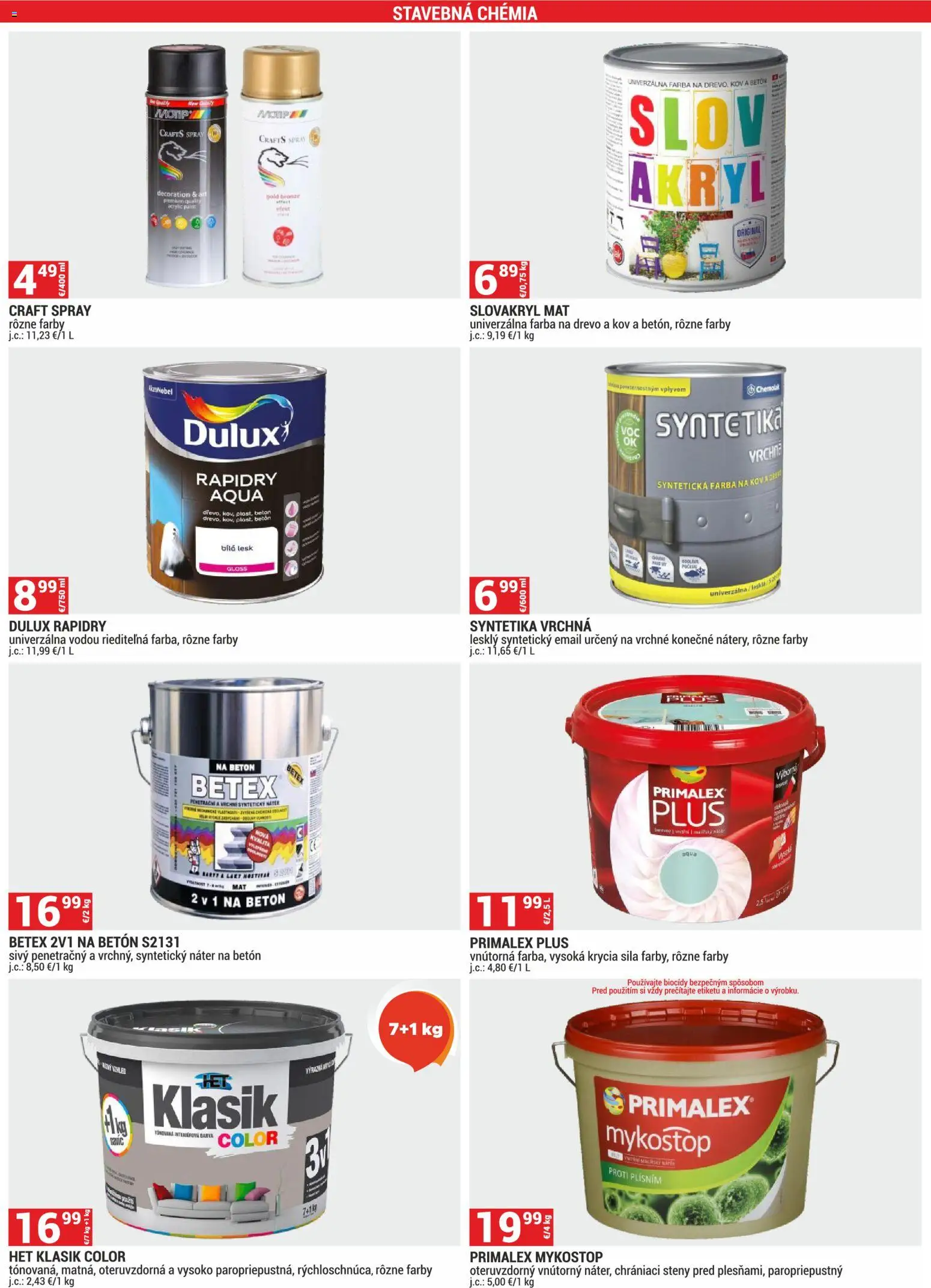 Nové Merkury Market akcie – leták je platný od 02.01.2026 | Strana: 29 | Produkty: Primalex