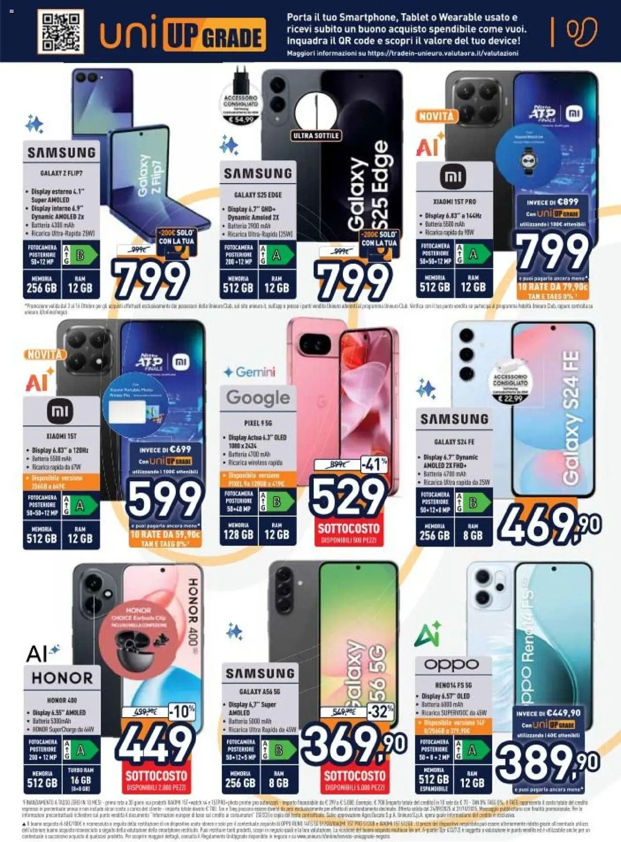 Volantino Unieuro del 03.10.2025 | Pagina: 5 | Prodotti: Xiaomi, Tablet, Fotocamera, Samsung