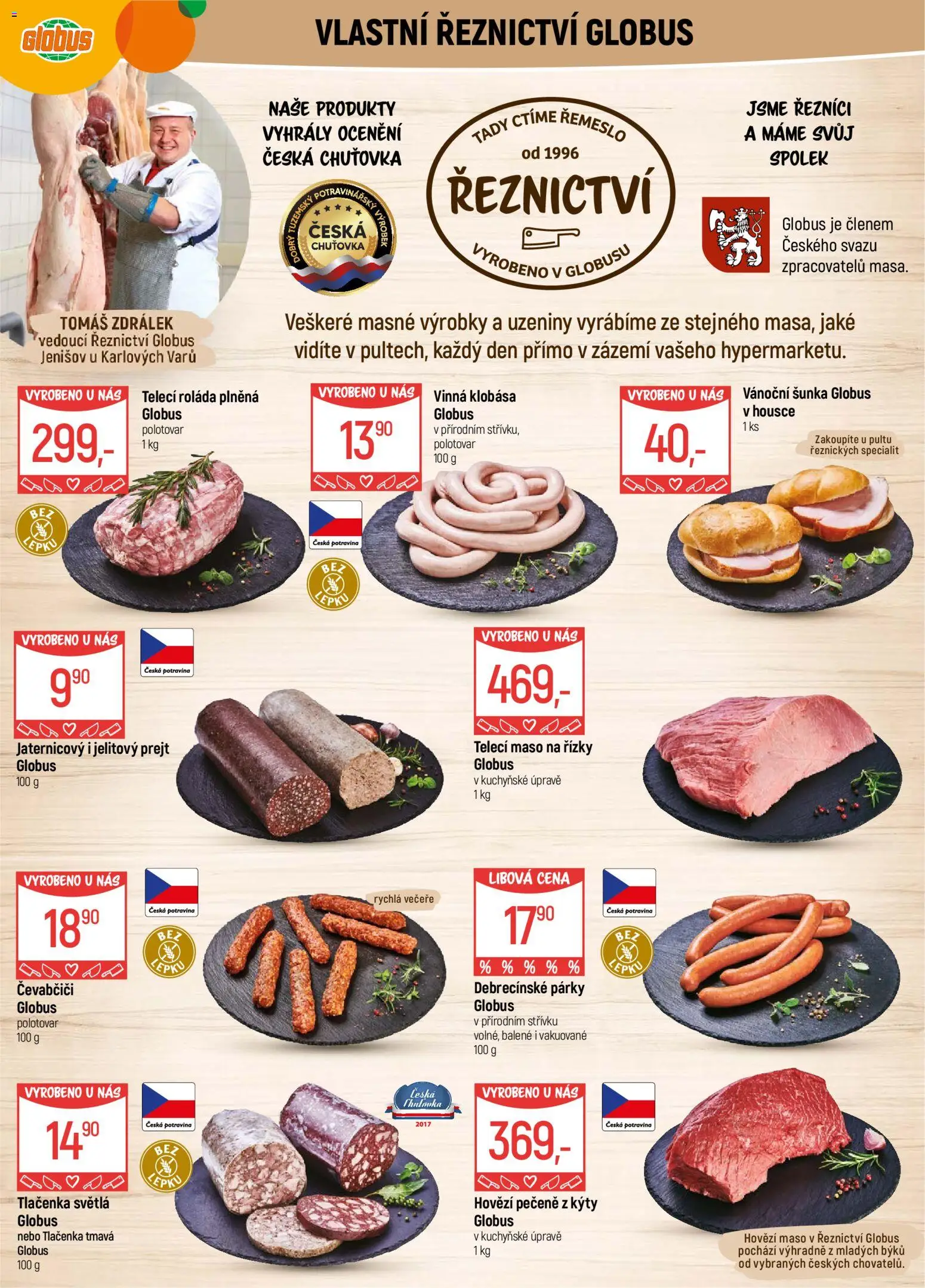 Globus leták - Karlovy Vary od 03.12.2025 | Strana: 5 | Produkty: Hovězí, Globus, Uzeniny, Tlačenka