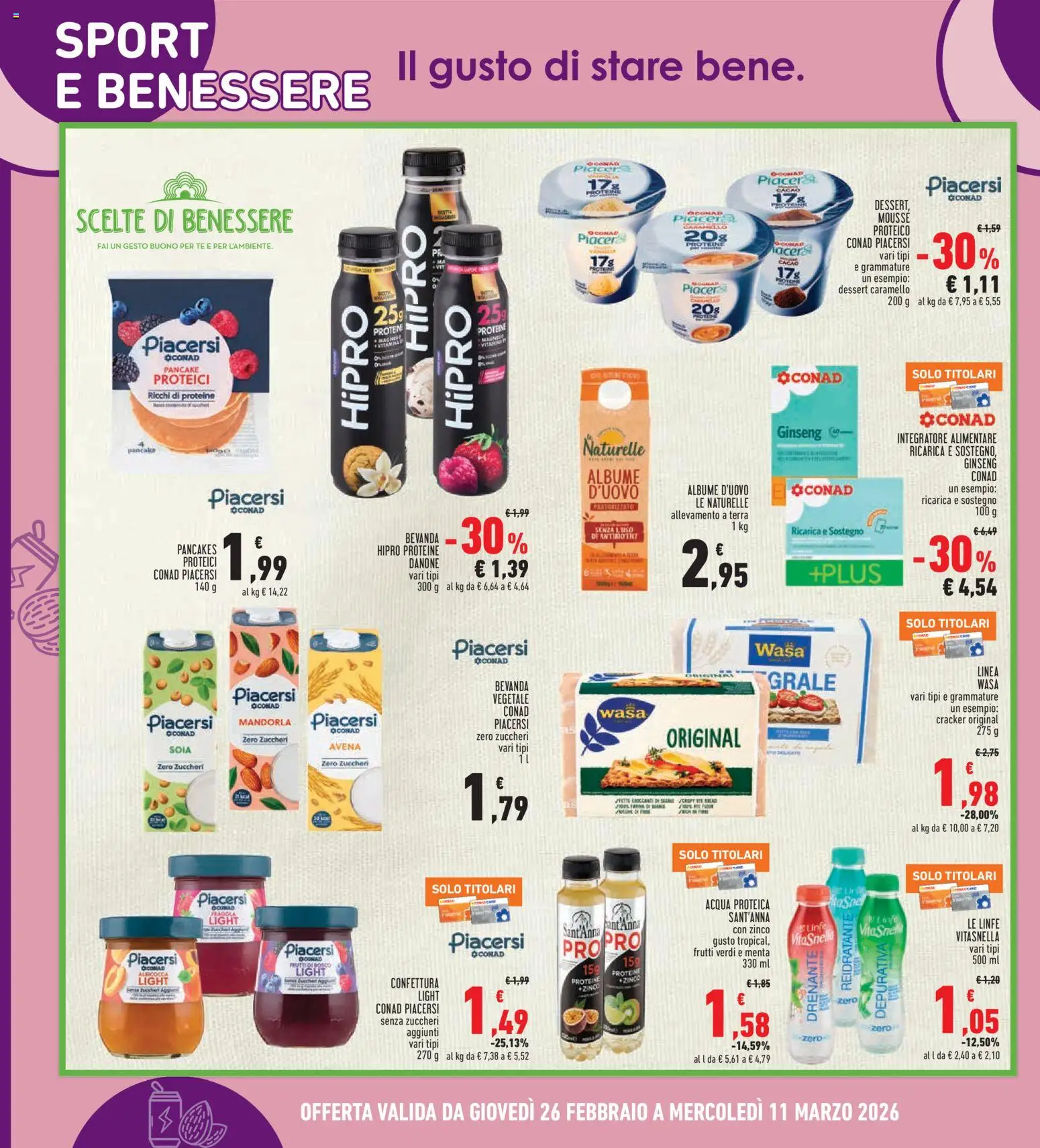 Volantino Conad del 26.02.2026 | Pagina: 16 | Prodotti: Tè, Acqua, Menta, Integratore alimentare