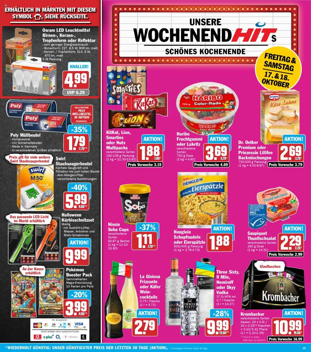 HIT - Hessen – gültig ab 13.10.2025 | Seite: 15 | Produkte: Haribo, Krombacher, Vodka, Hugo