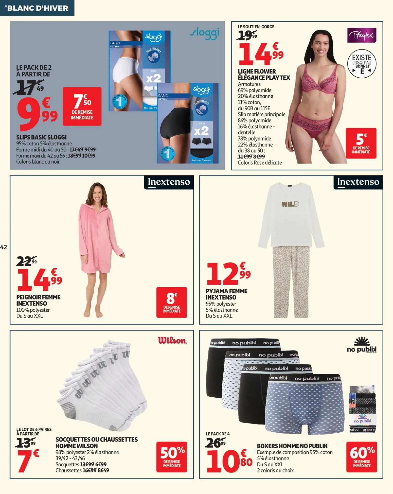 {H1} | Page: 42 | Produits: Bonnet, Coton, Pyjama femme, Slips