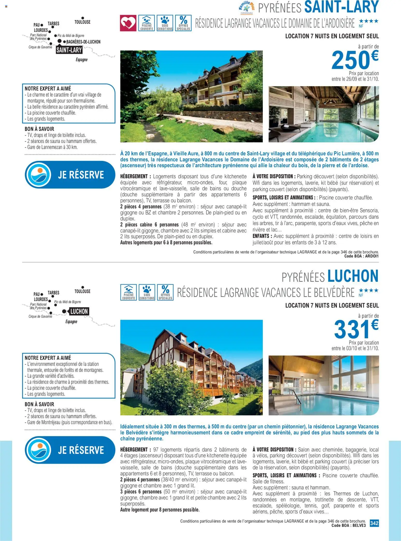 {H1} | Page: 342 | Produits: Pêche, Lit, Douche, Cadre