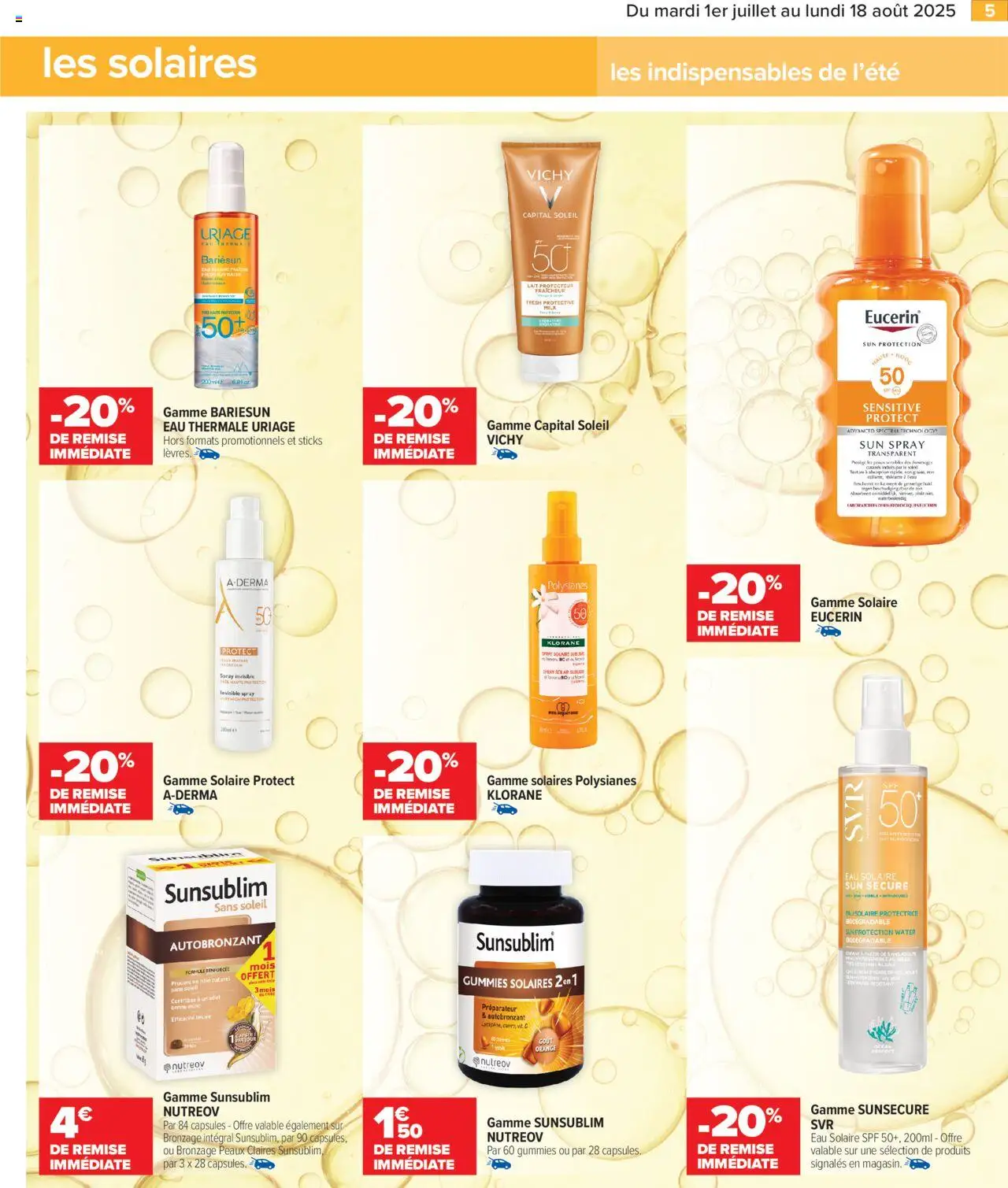  | Page: 7 | Produits: Autobronzant, Eau thermale, Lait