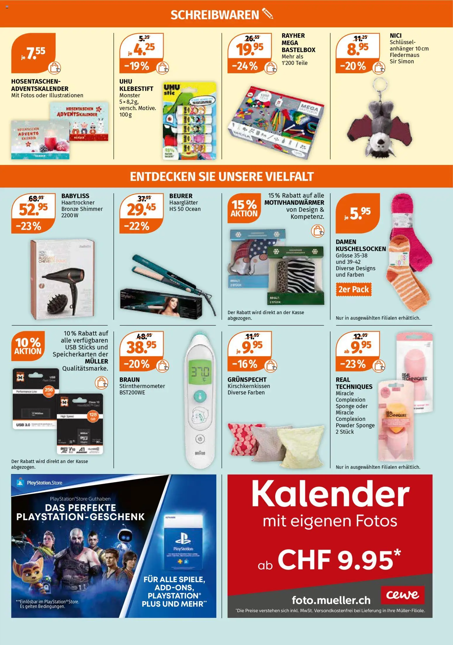 Müller Aktionen – gültig ab 30.10.2025 | Seite: 16 | Produkte: Haartrockner, Box, Playstation, Thermometer