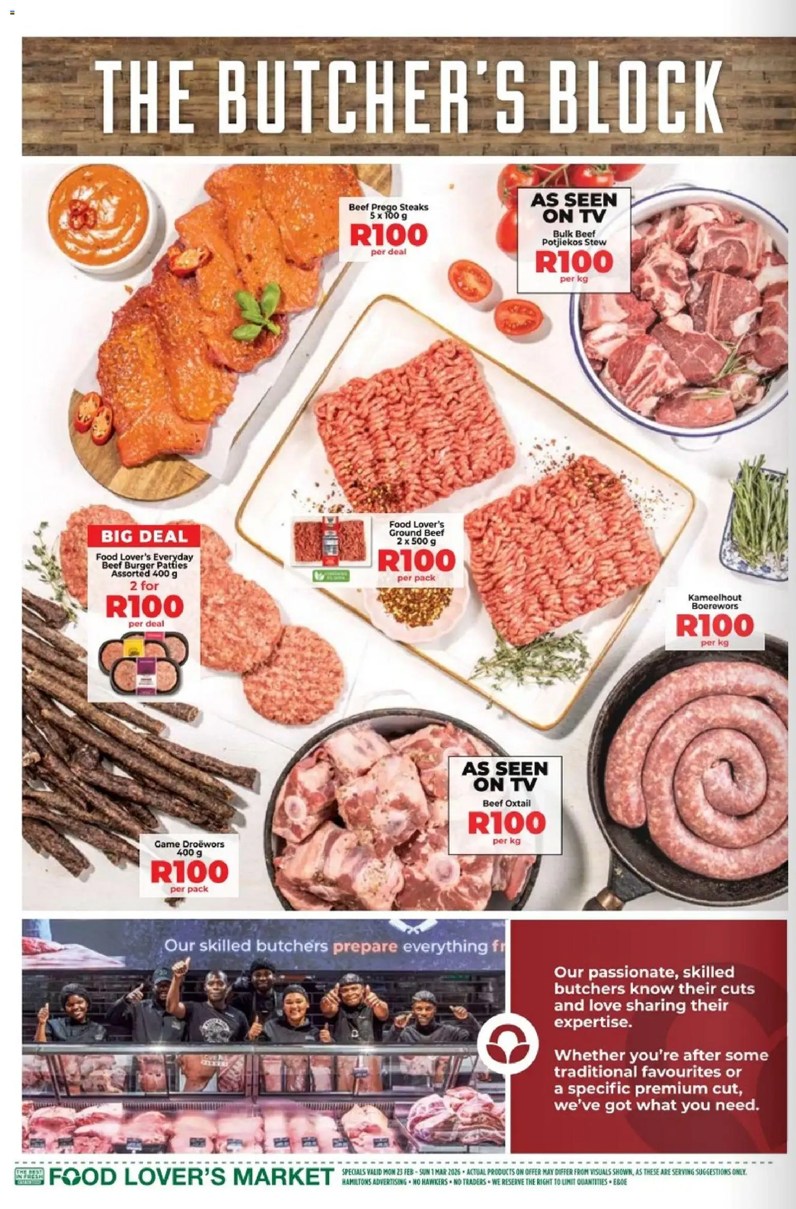 New Food Lover's Market catalogue – valid from 23.02.2026 | Page: 8 | Products: TV, Boerewors, Beef
